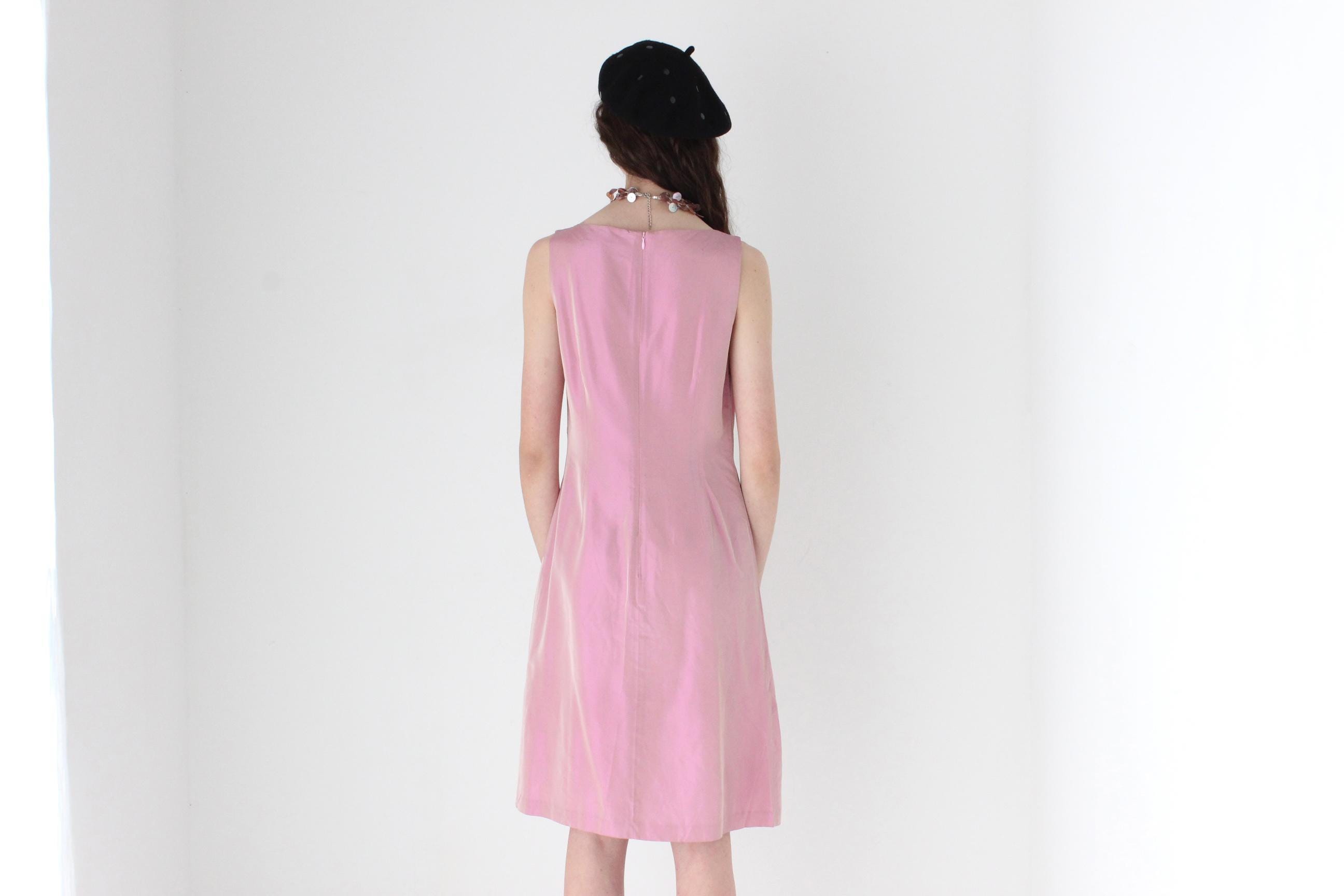 FRENCH COLLECTION 90s Iridescent Bateau Neck Dress