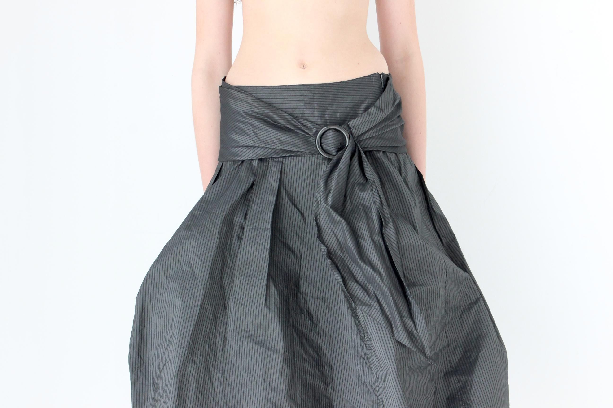 FRENCH COLLECTION Y2K Pewter Metallic Sculptural Bubble Skirt