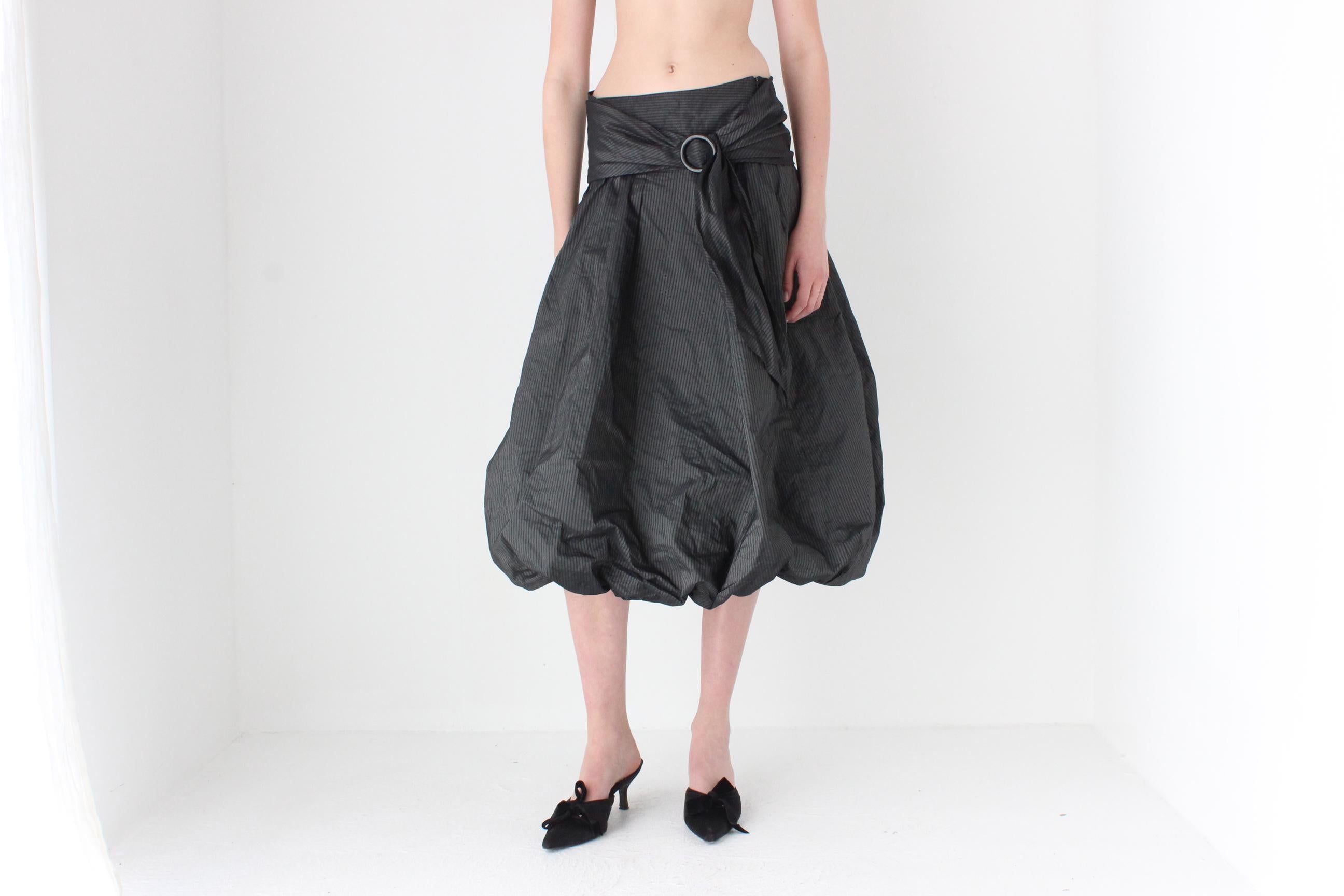 FRENCH COLLECTION Y2K Pewter Metallic Sculptural Bubble Skirt