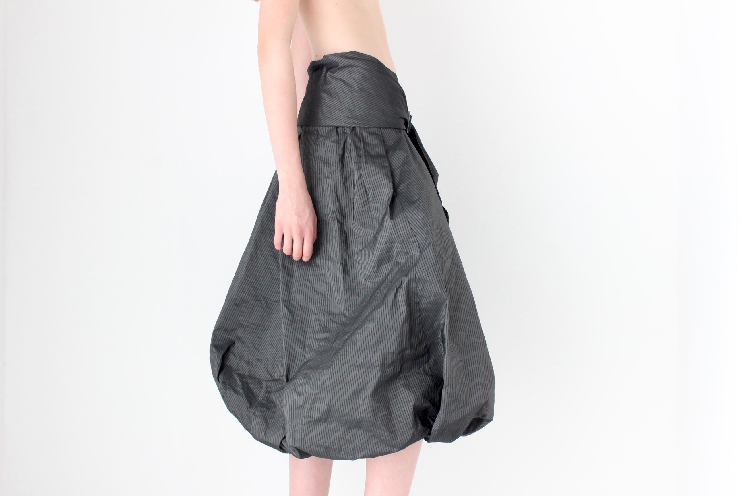 FRENCH COLLECTION Y2K Pewter Metallic Sculptural Bubble Skirt