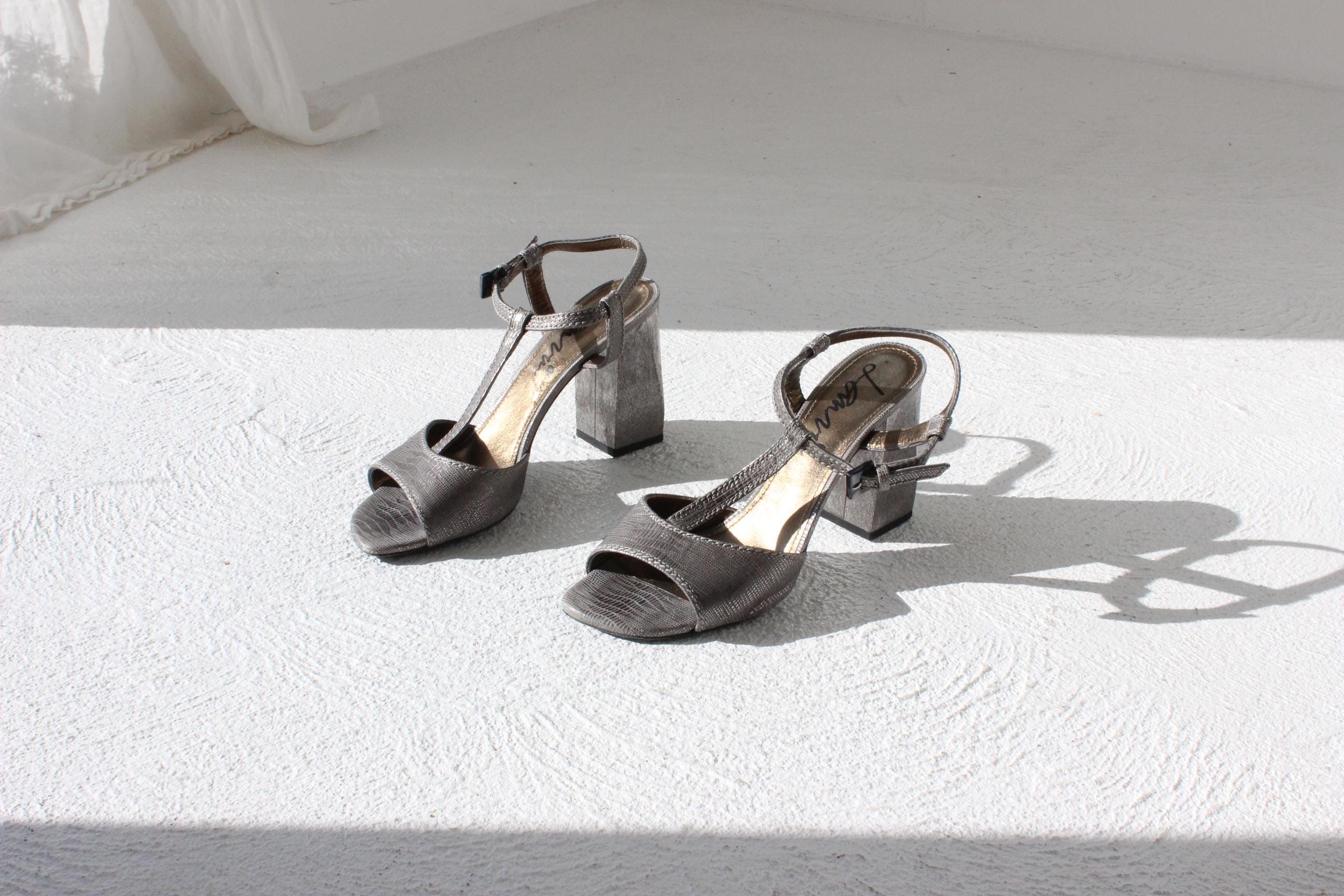 FRENCH COLLECTION 2000s Lanvin Metallic Disco Sandals ~ Euro 39