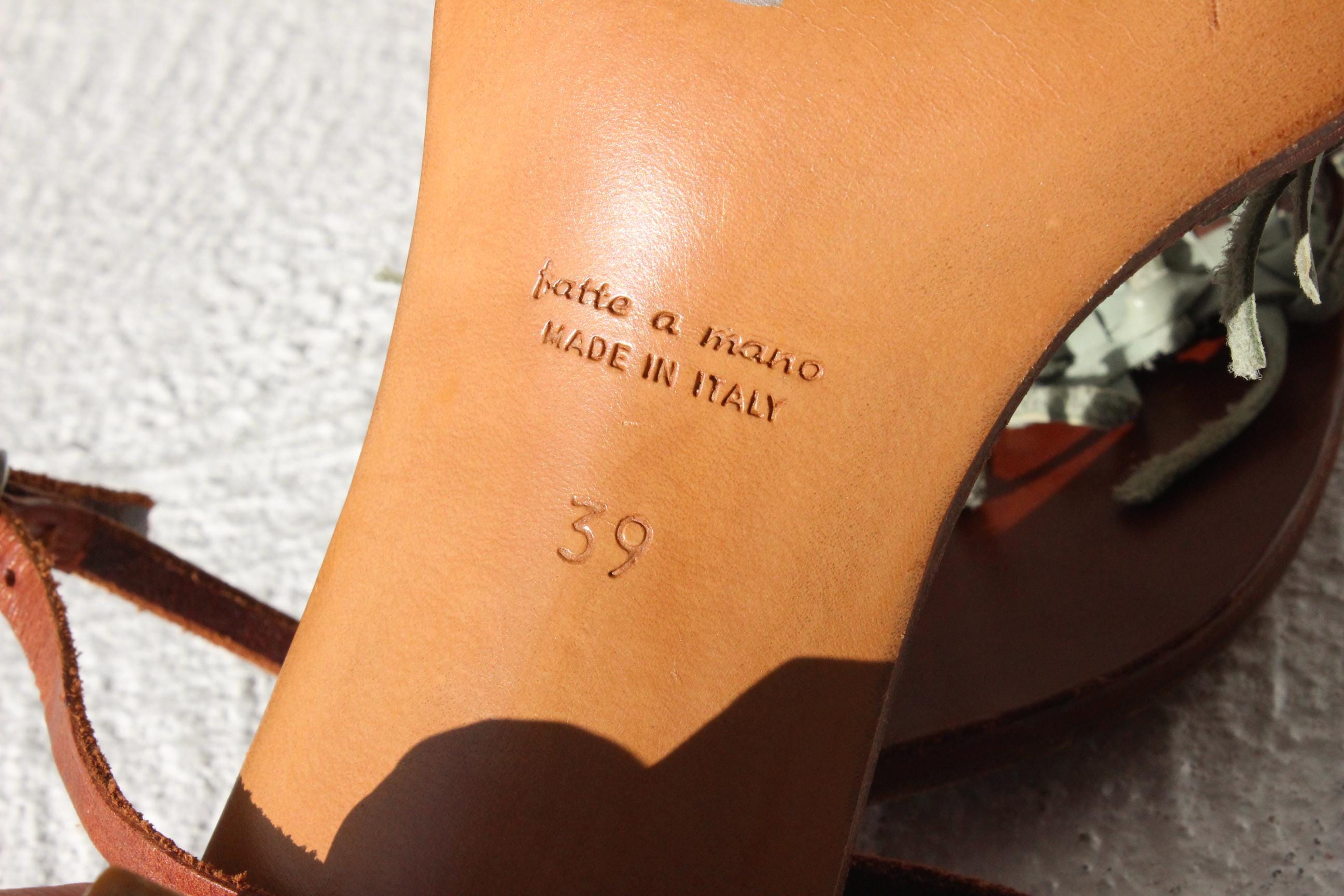 FRENCH COLLECTION Y2K Handmade Italian Leather Sandal Heels ~ Euro 39