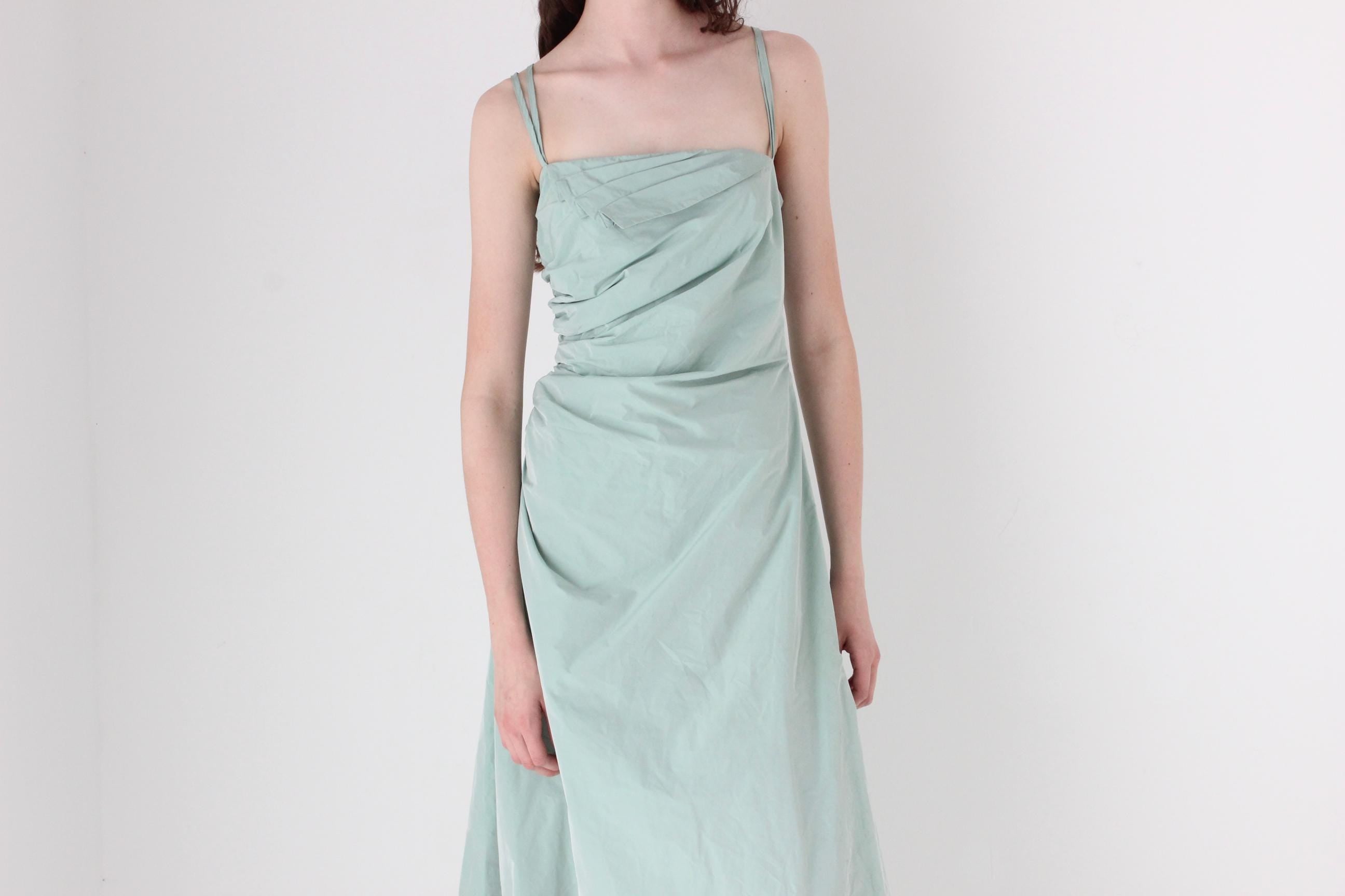 FRENCH COLLECTION Y2K Holographic Shimmer Nylon Parachute Futuristic Formal Gown by Vera Mont