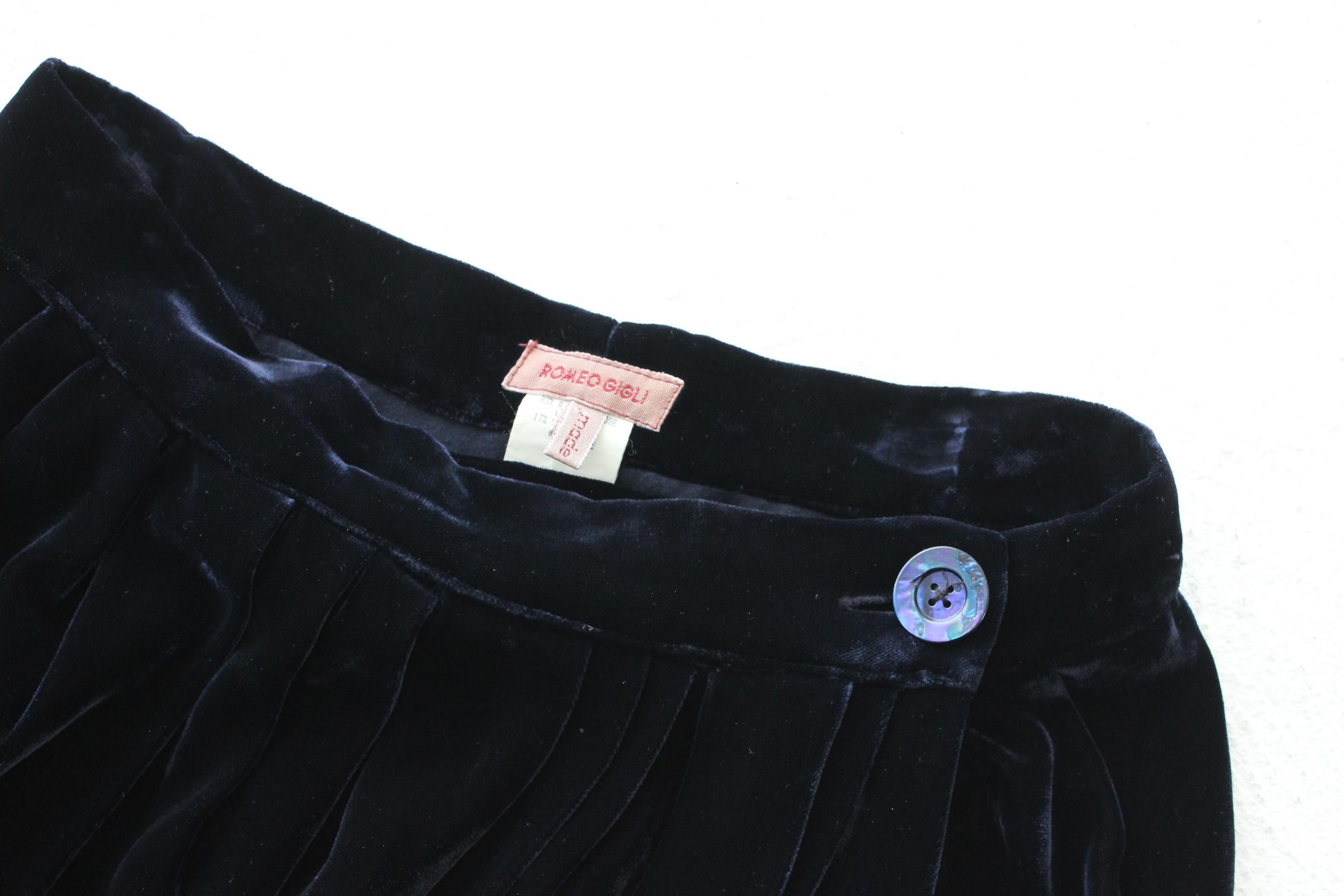 FRENCH COLLECTION 90s Romeo Gigli Draped Silk Velvet Skirt