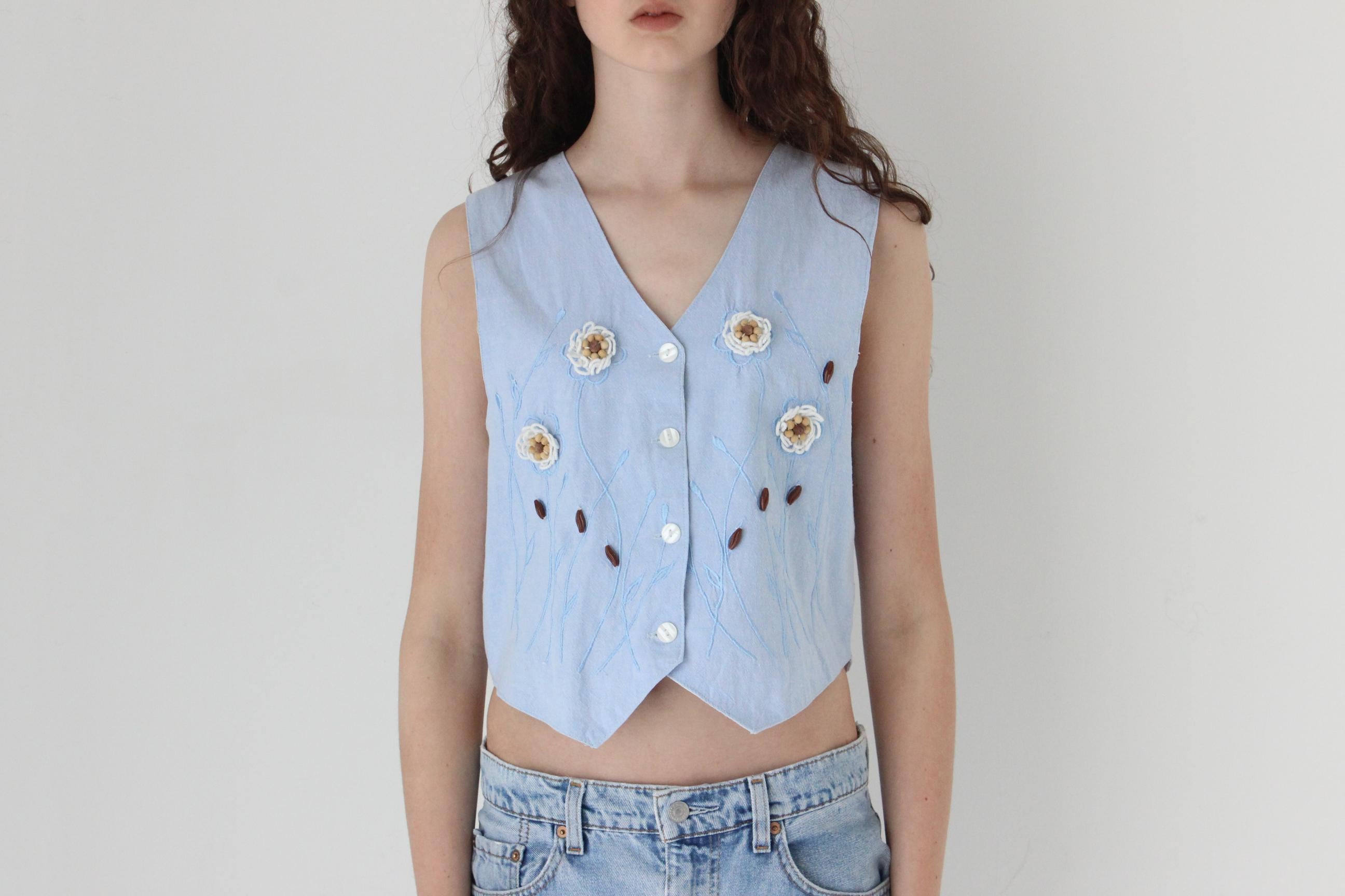 FRENCH COLLECTION 80s 'St Tropez' Waistcoat Top