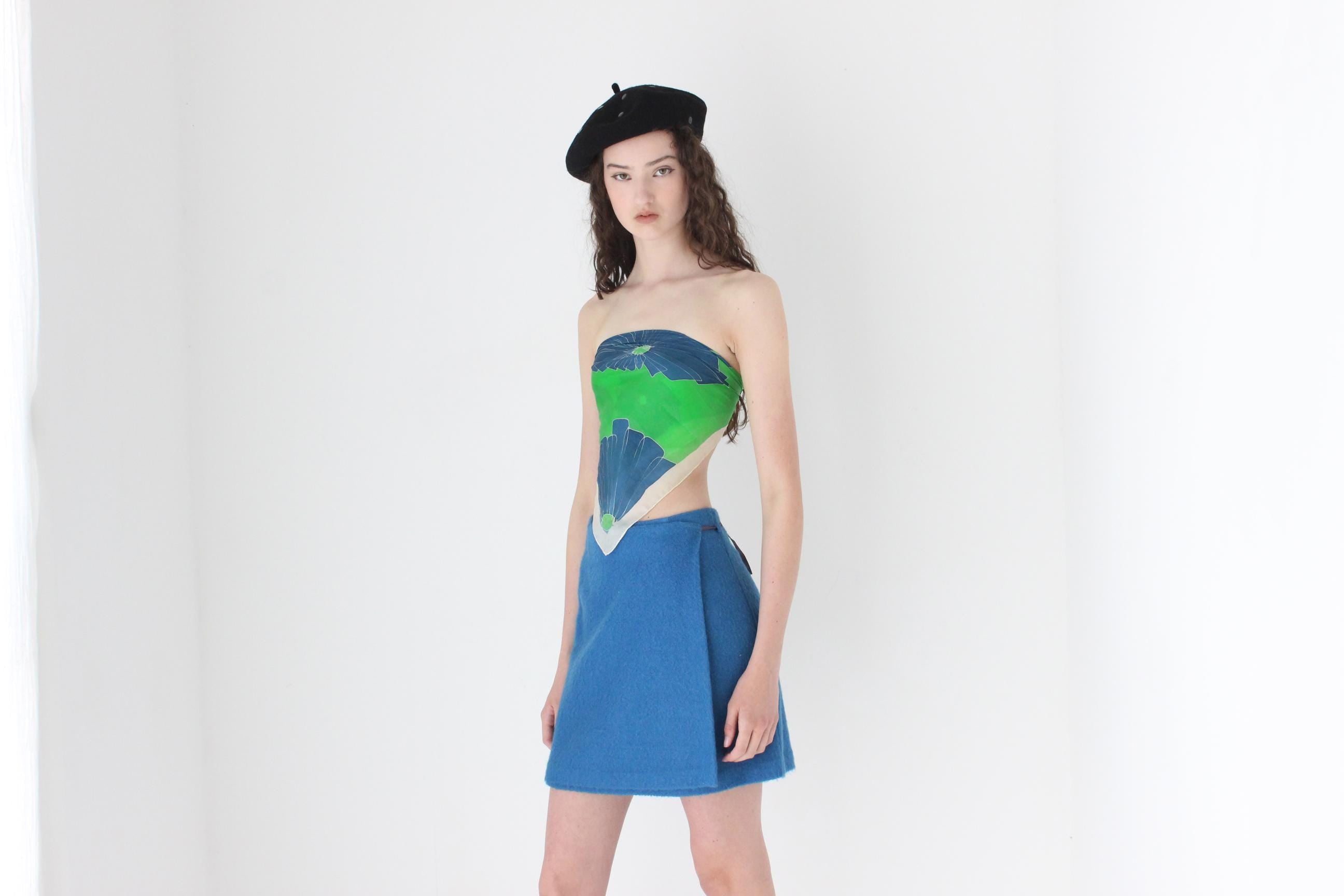 FRENCH COLLECTION 80s Modernist Silk Scarf