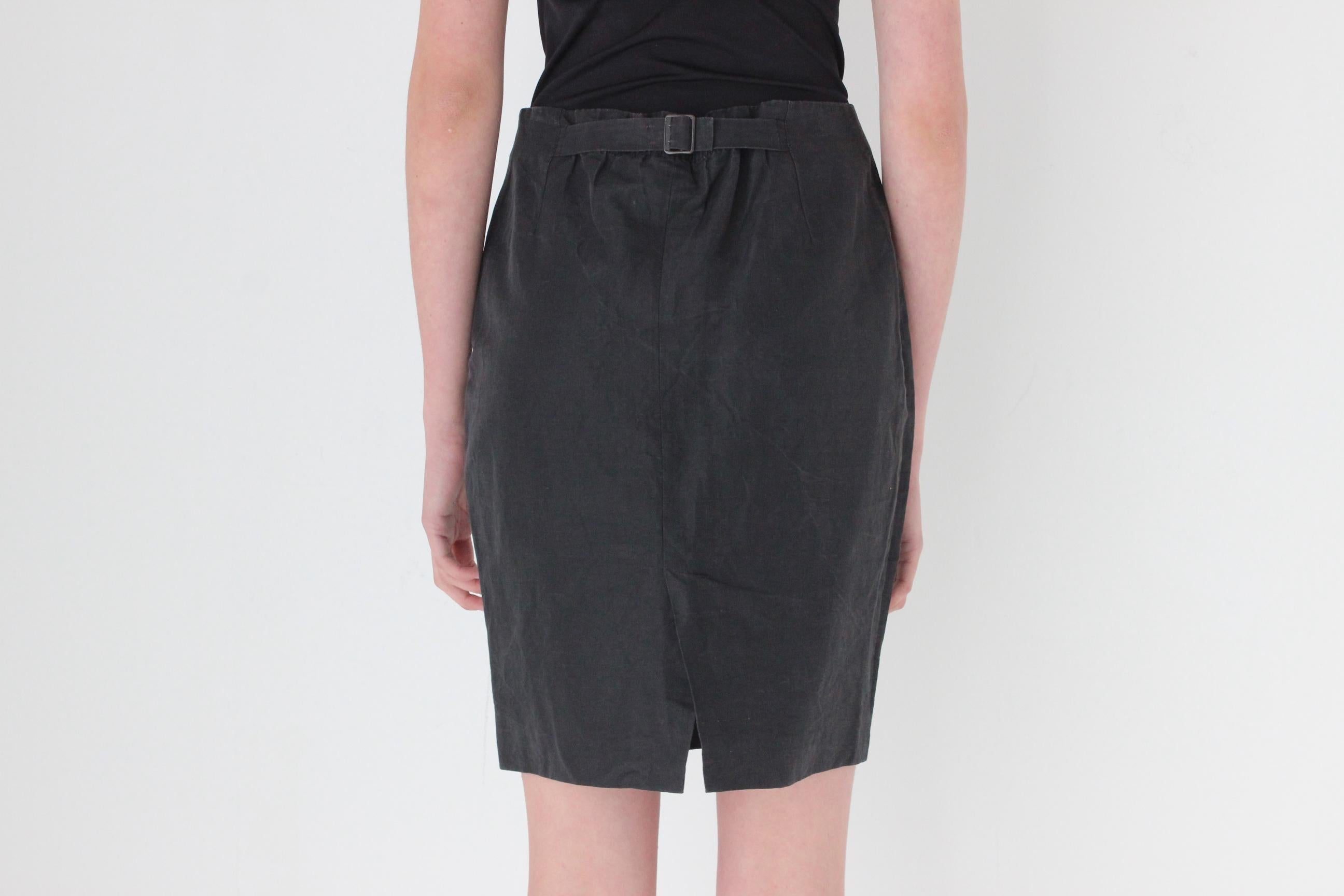 FRENCH COLLECTION 90s Romeo Gigli Washed Ramie Mini Skirt