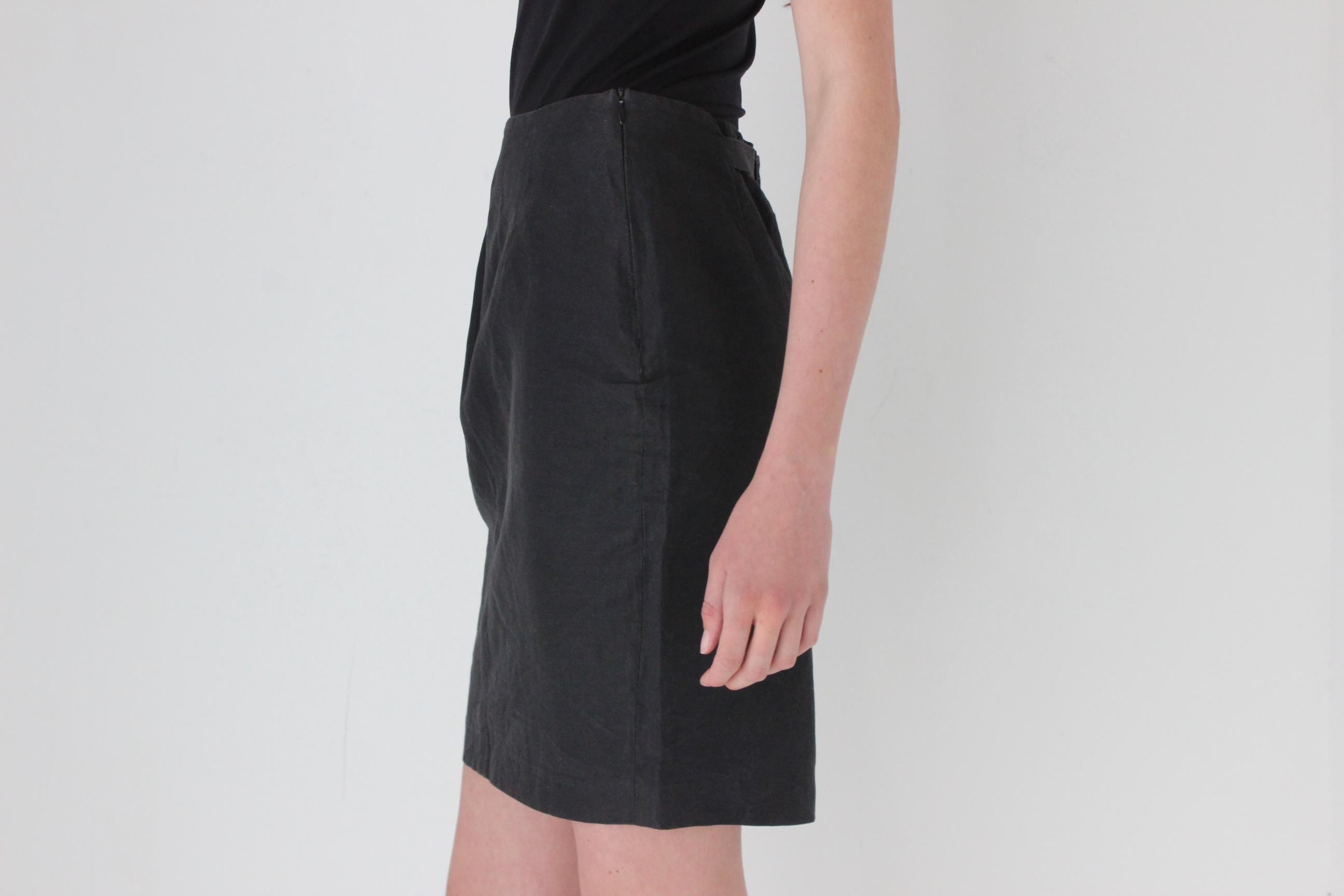 FRENCH COLLECTION 90s Romeo Gigli Washed Ramie Mini Skirt