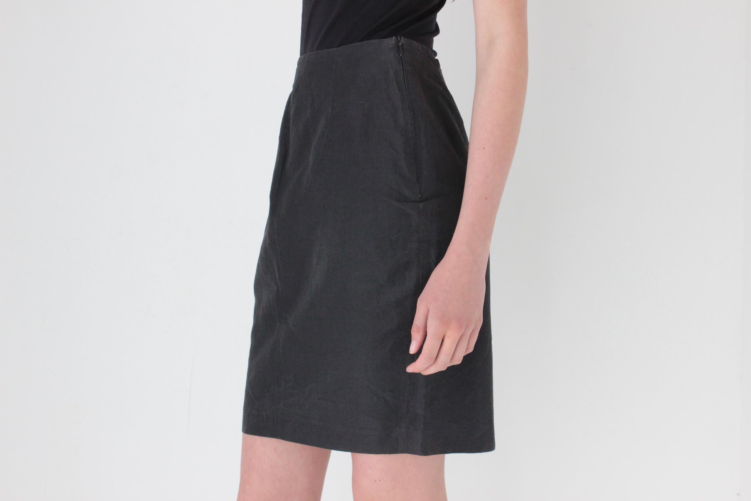 FRENCH COLLECTION 90s Romeo Gigli Washed Ramie Mini Skirt