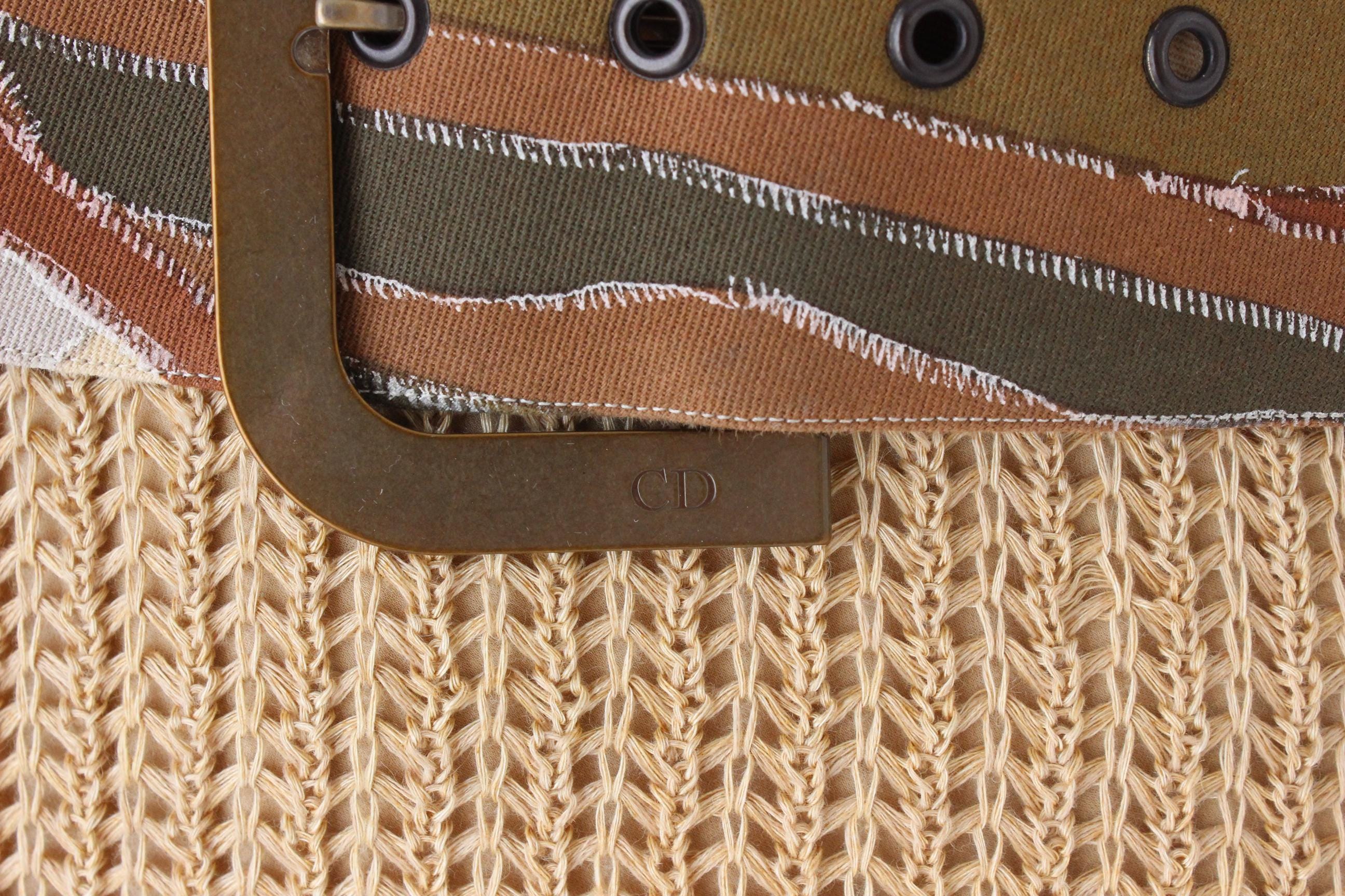 FRENCH COLLECTION Christian Dior Thick 'Patchwork' Belt