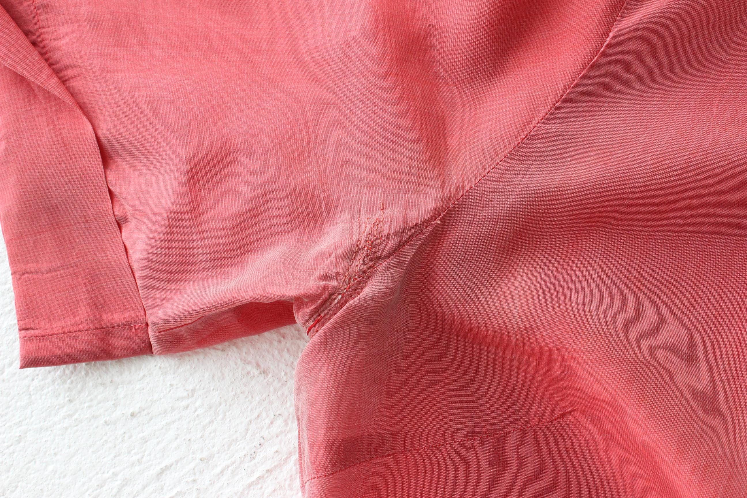 FRENCH COLLECTION 2000s Shimmer Silk Short Sleeve Blouse