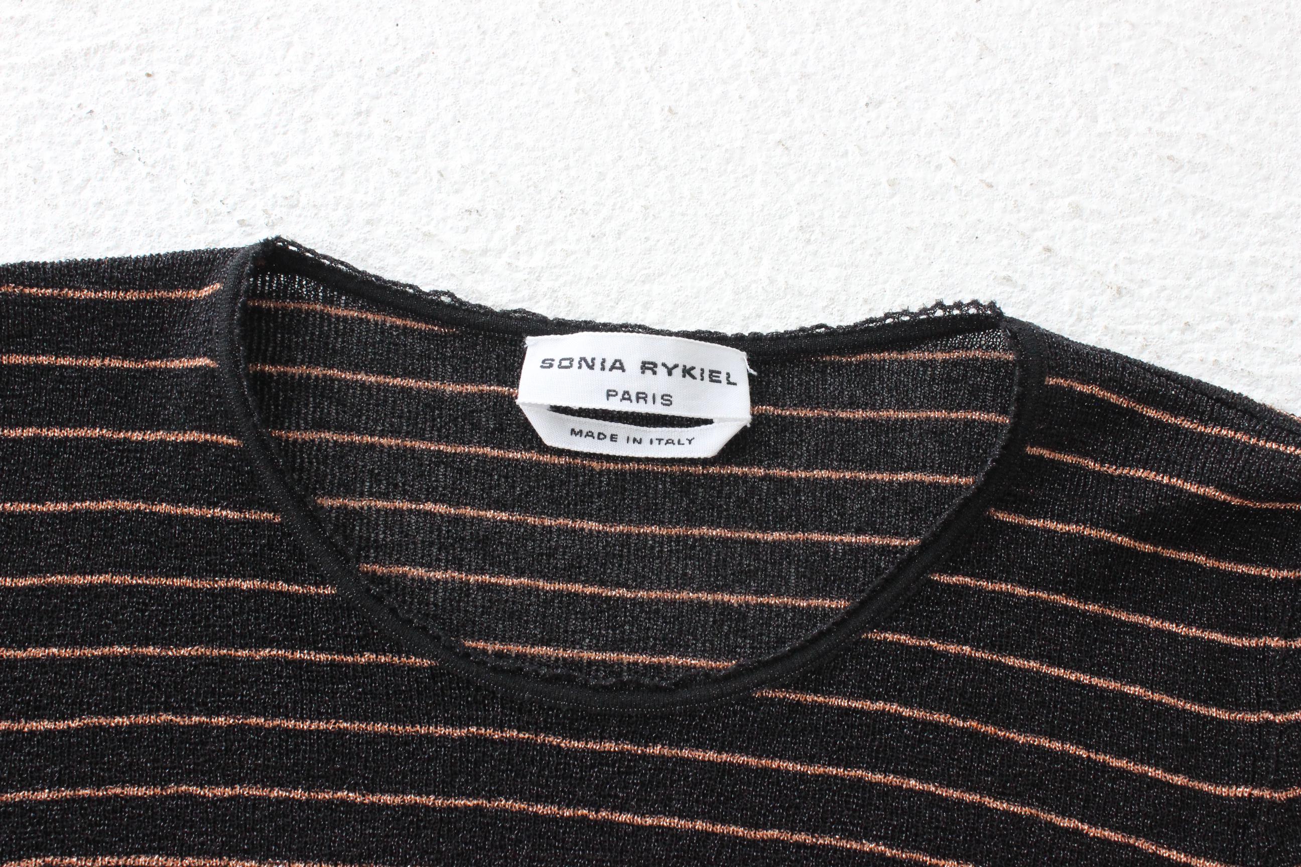 FRENCH COLLECTION 90s Sonia Rykiel Stretch Lurex Knit Top