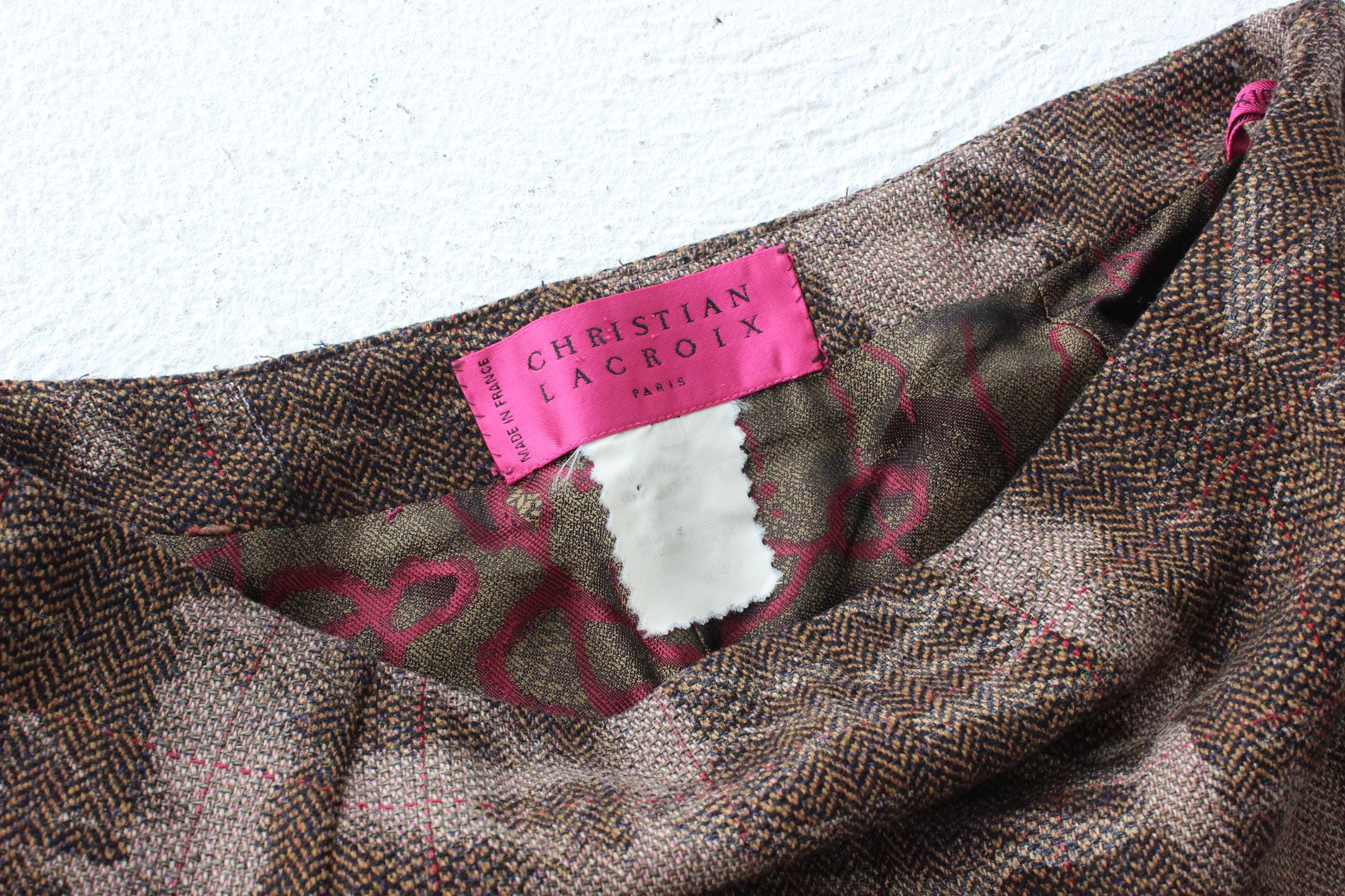 FRENCH COLLECTION 90s Christian Lacroix Abstract Woven Skirt