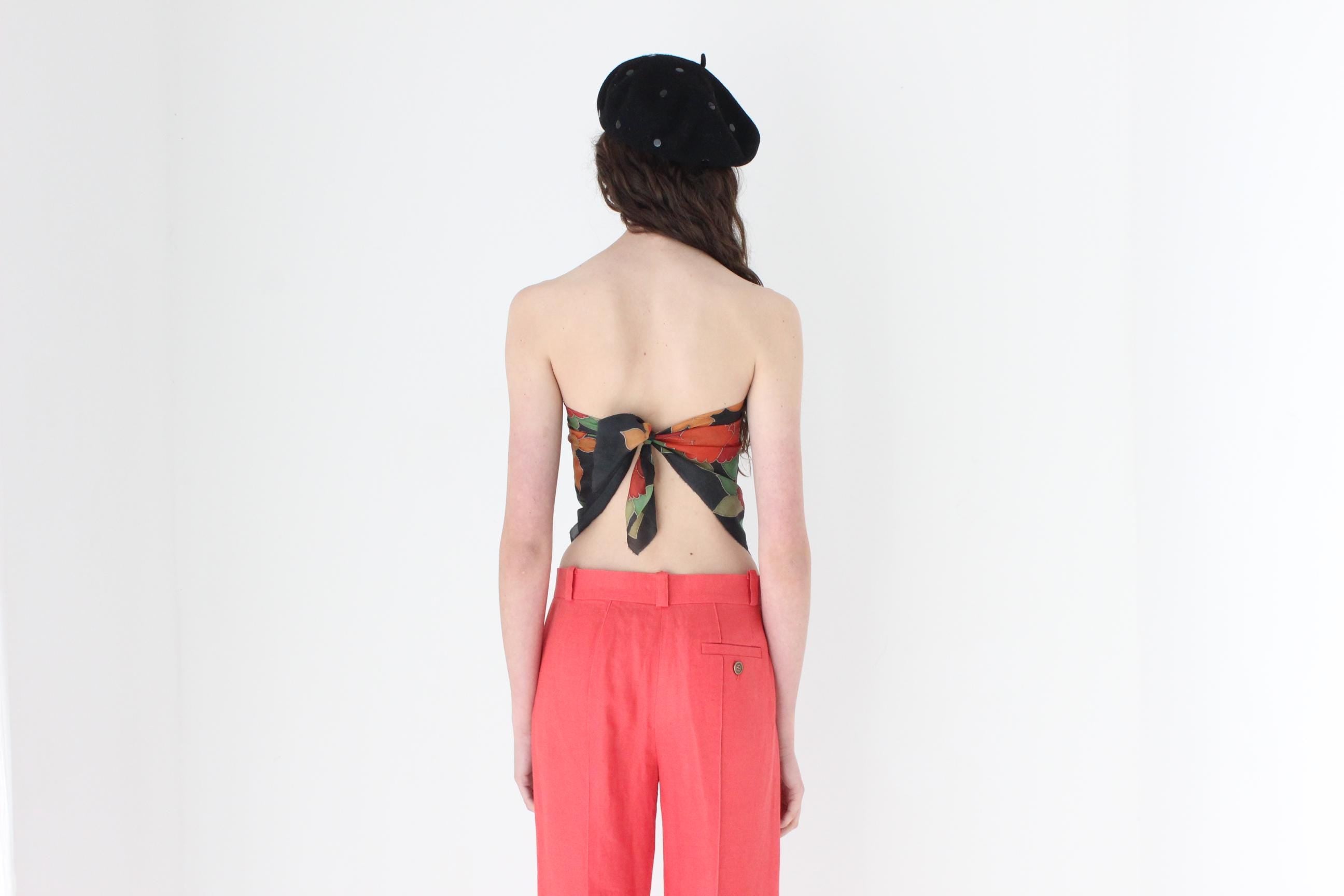 FRENCH COLLECTION 80s Hand Painted Silk Scarf