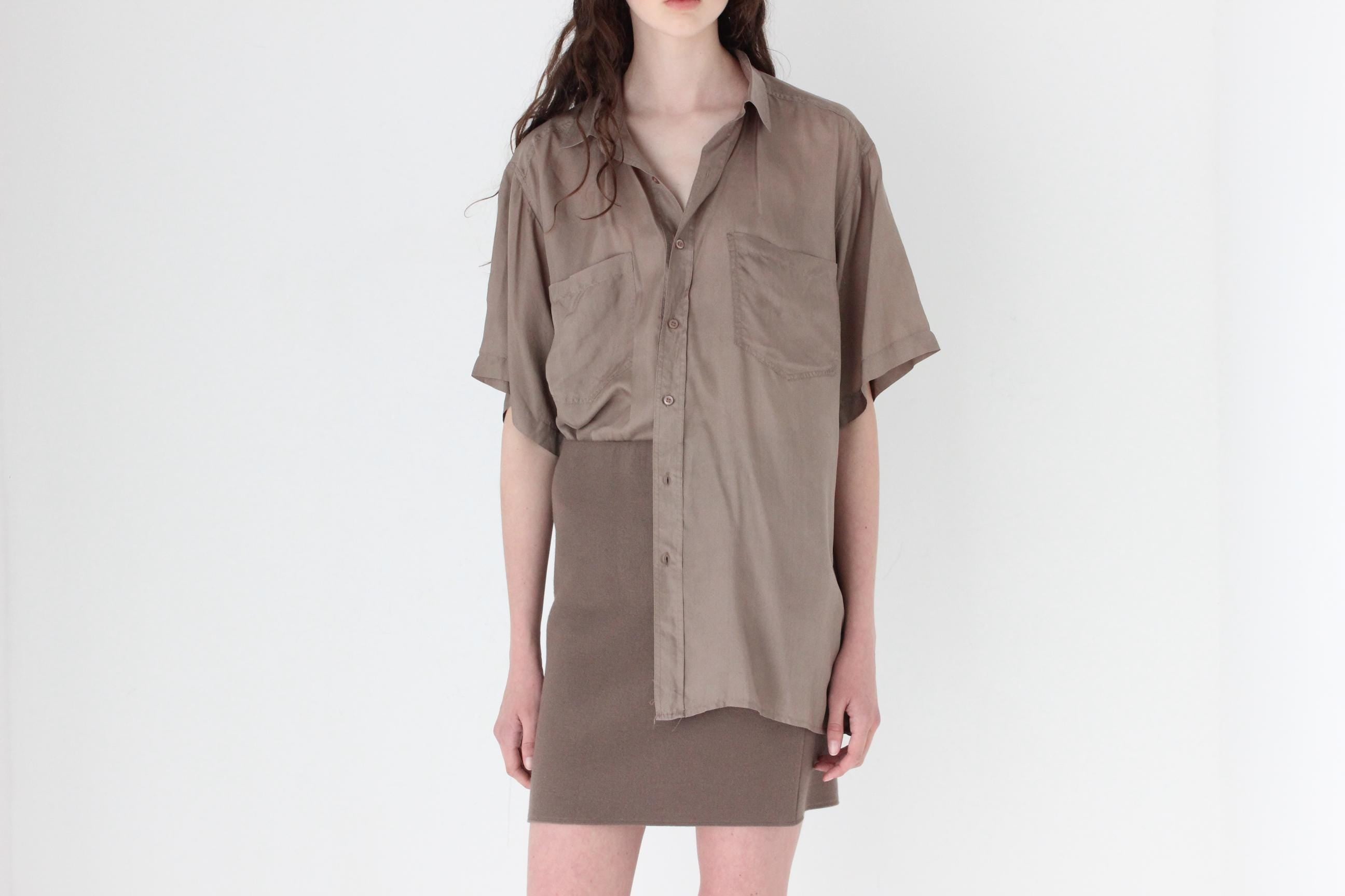 FRENCH COLLECTION 80s Mauve Featherweight Silk Shirt