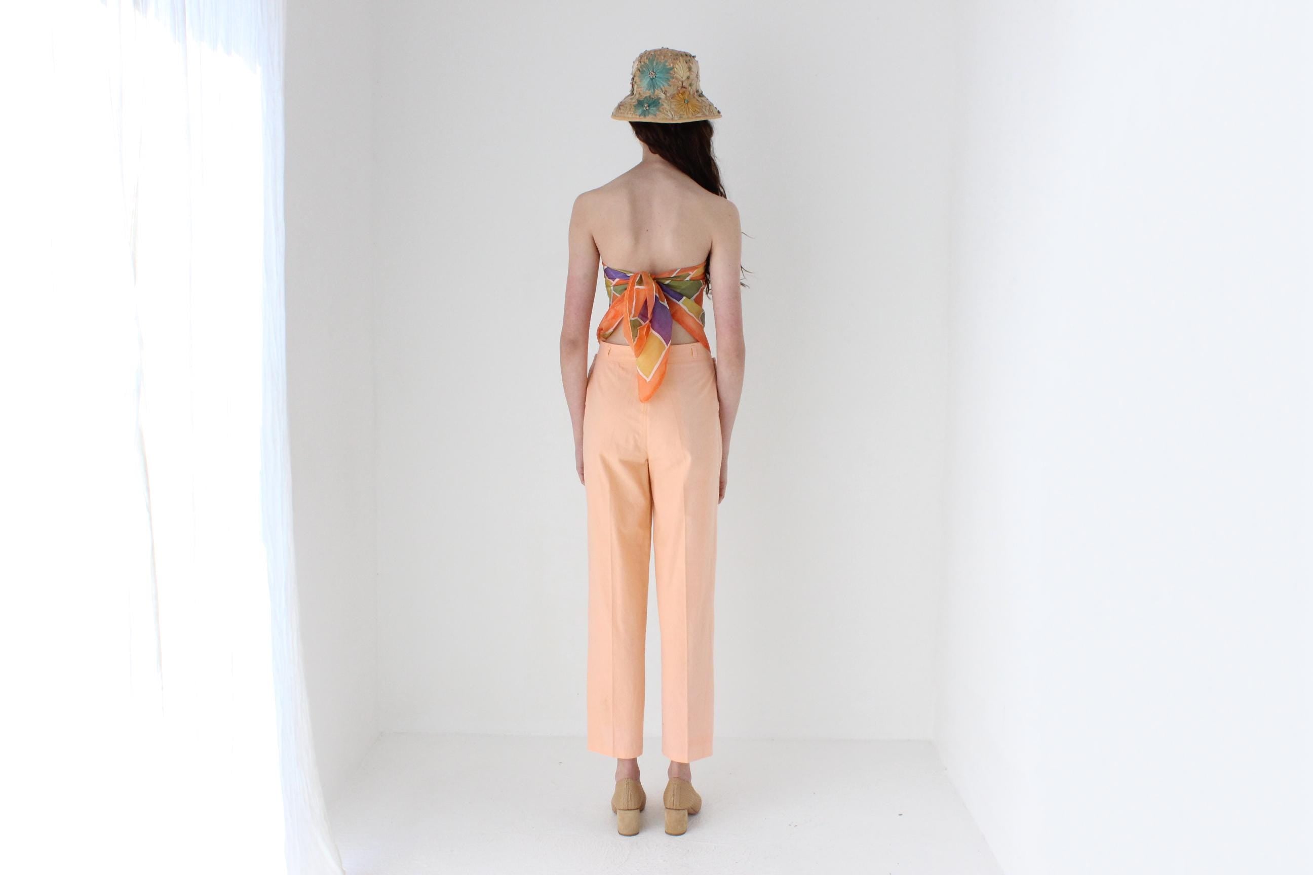 FRENCH COLLECTION 80s Pastel Sherbet Cotton High Waist Trousers