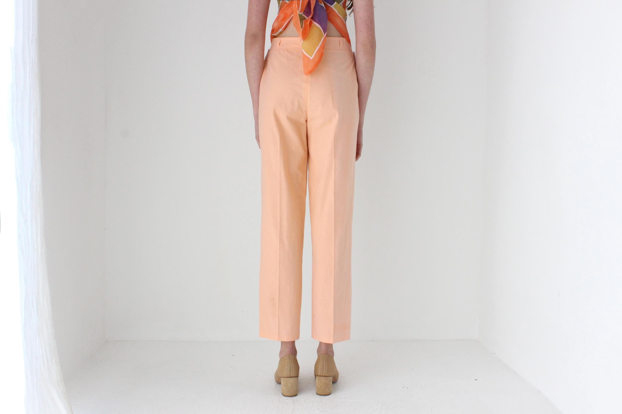 FRENCH COLLECTION 80s Pastel Sherbet Cotton High Waist Trousers