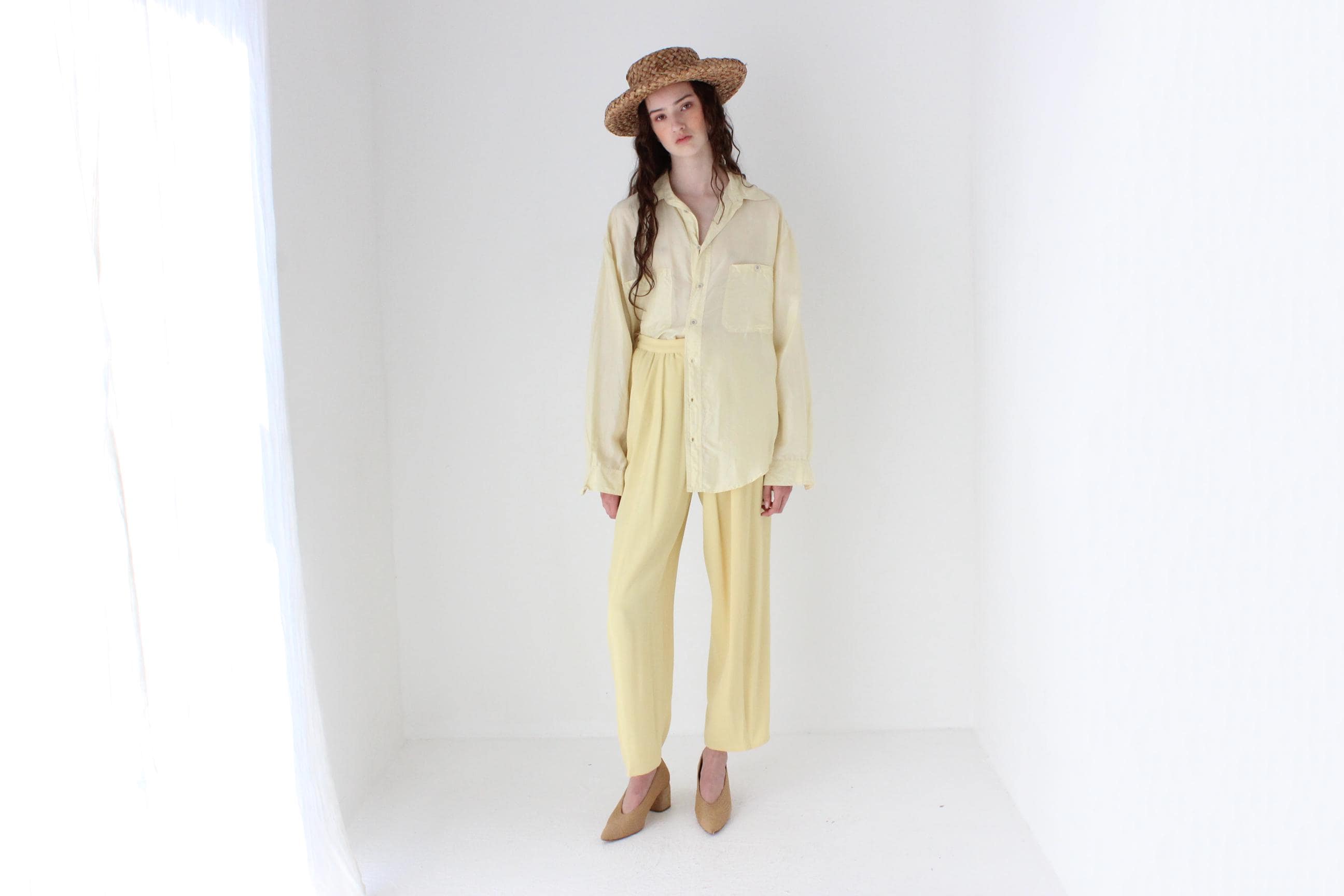 FRENCH COLLECTION 80s Sonia Rykiel Wide Sunshine Crepe Slacks