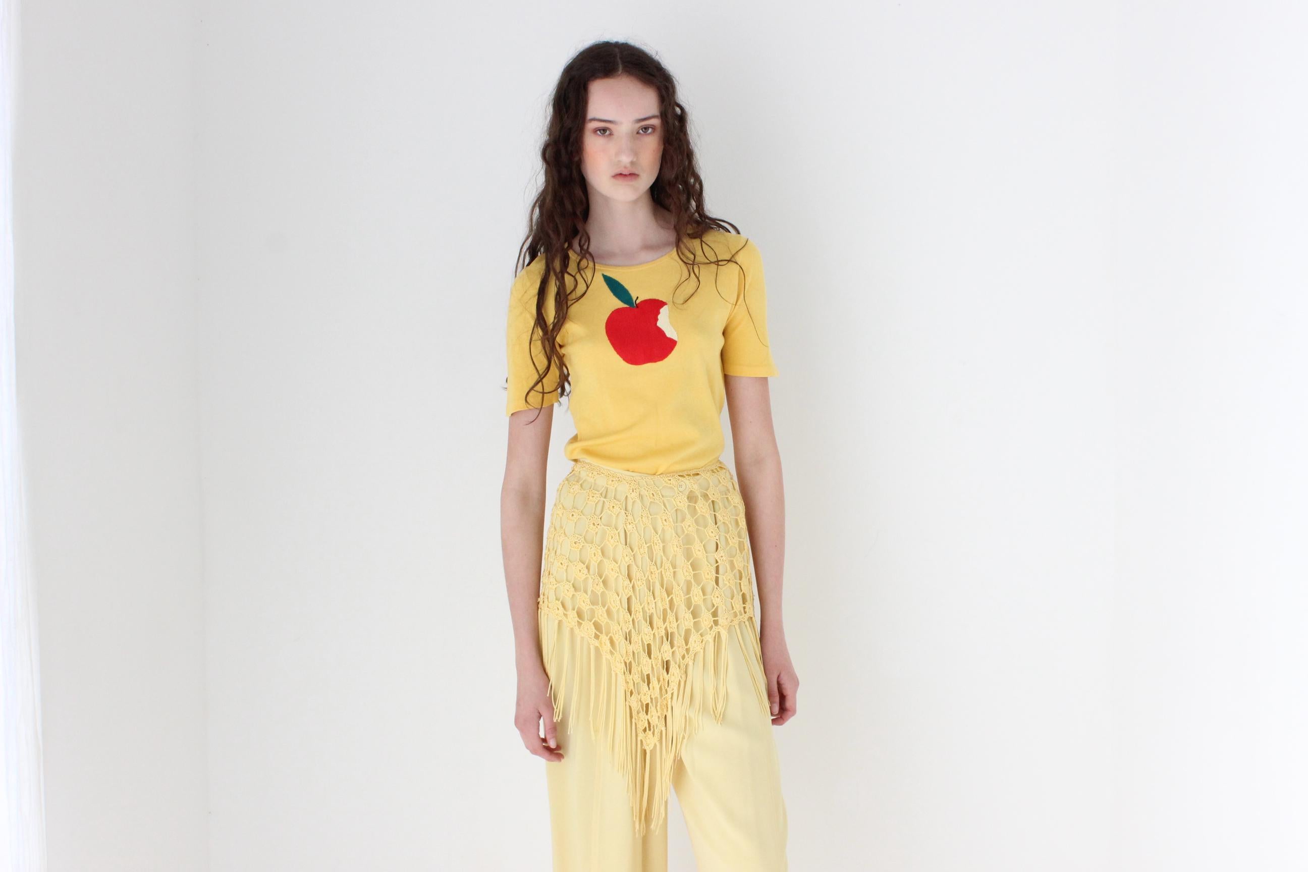 FRENCH COLLECTION Y2K Crochet & Fringe Skirt or Layering Piece