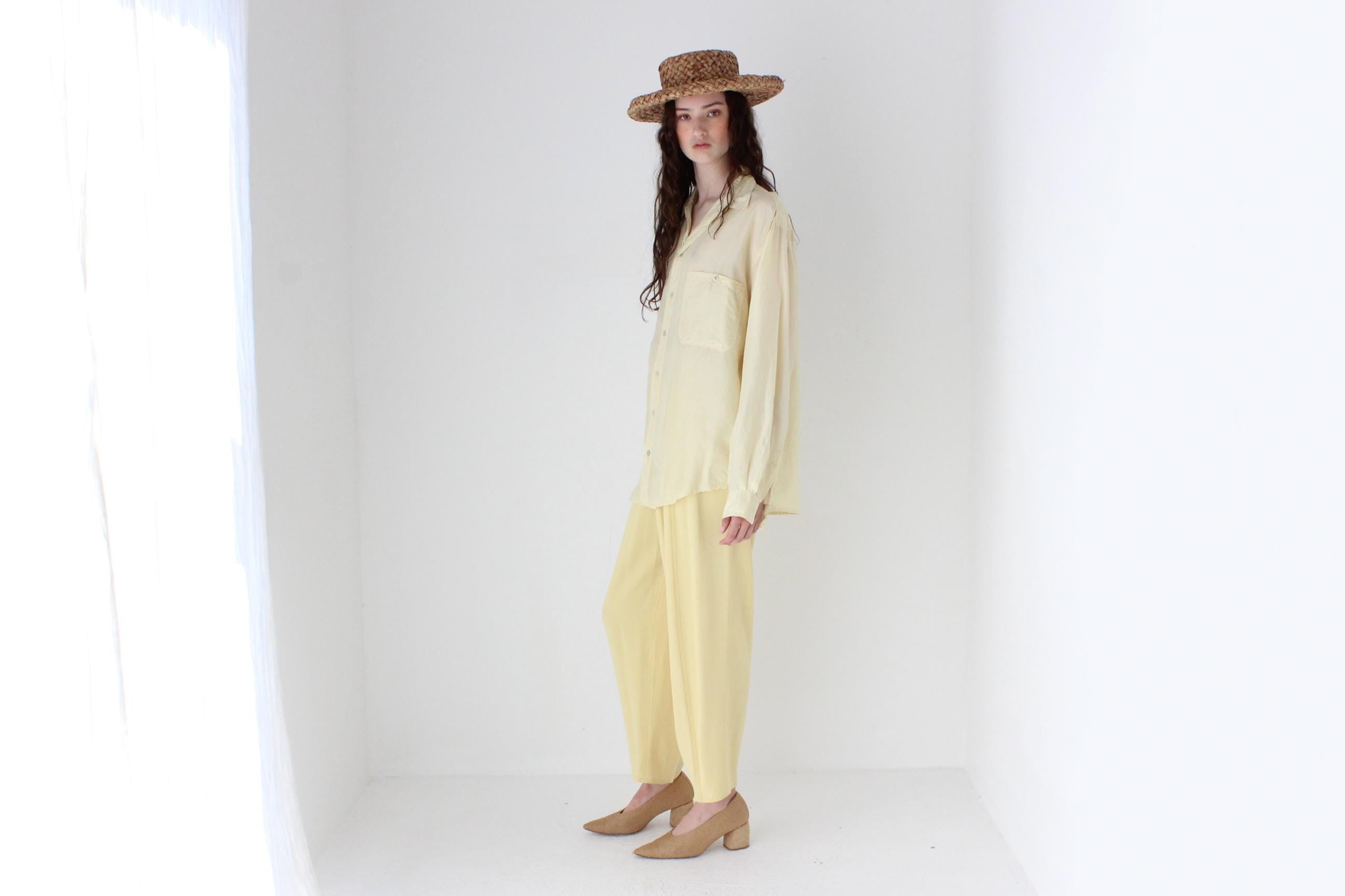 FRENCH COLLECTION 80s Washed Pastel Silk Shirt