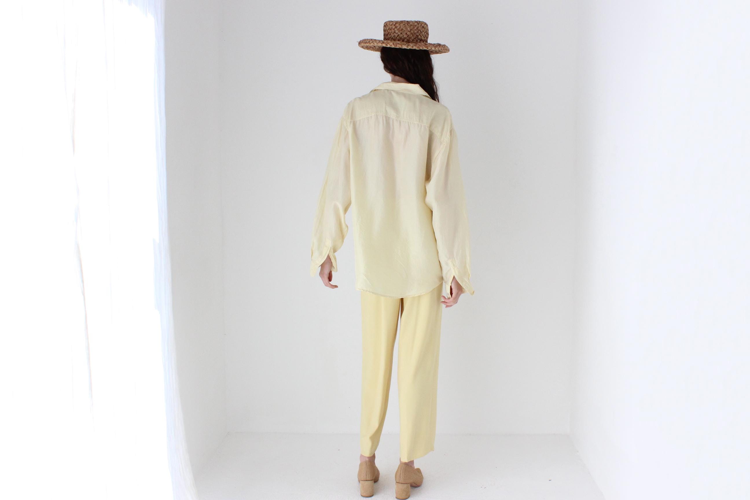 FRENCH COLLECTION 80s Washed Pastel Silk Shirt