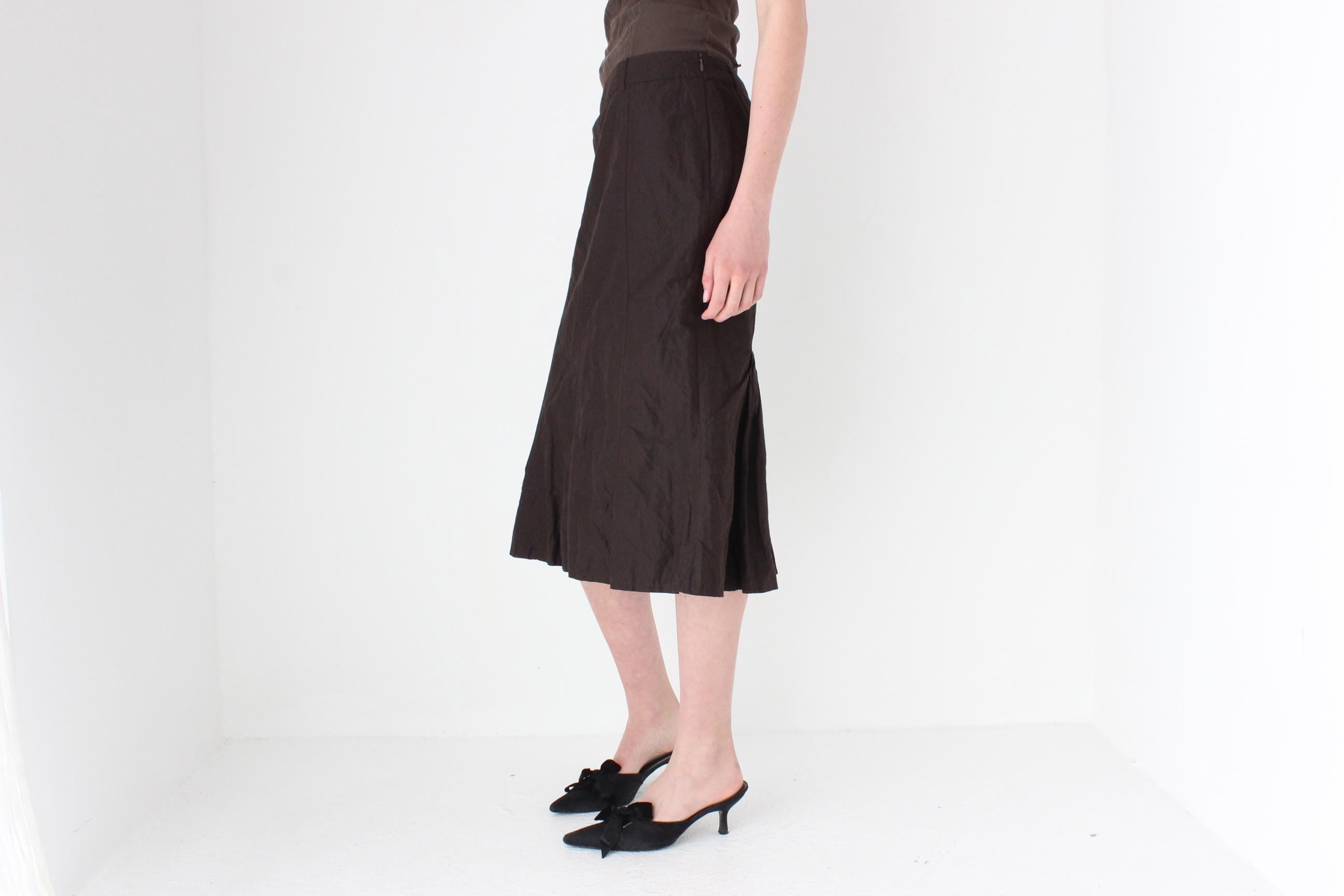 FRENCH COLLECTION Y2K Chocolate Metallic Skirt