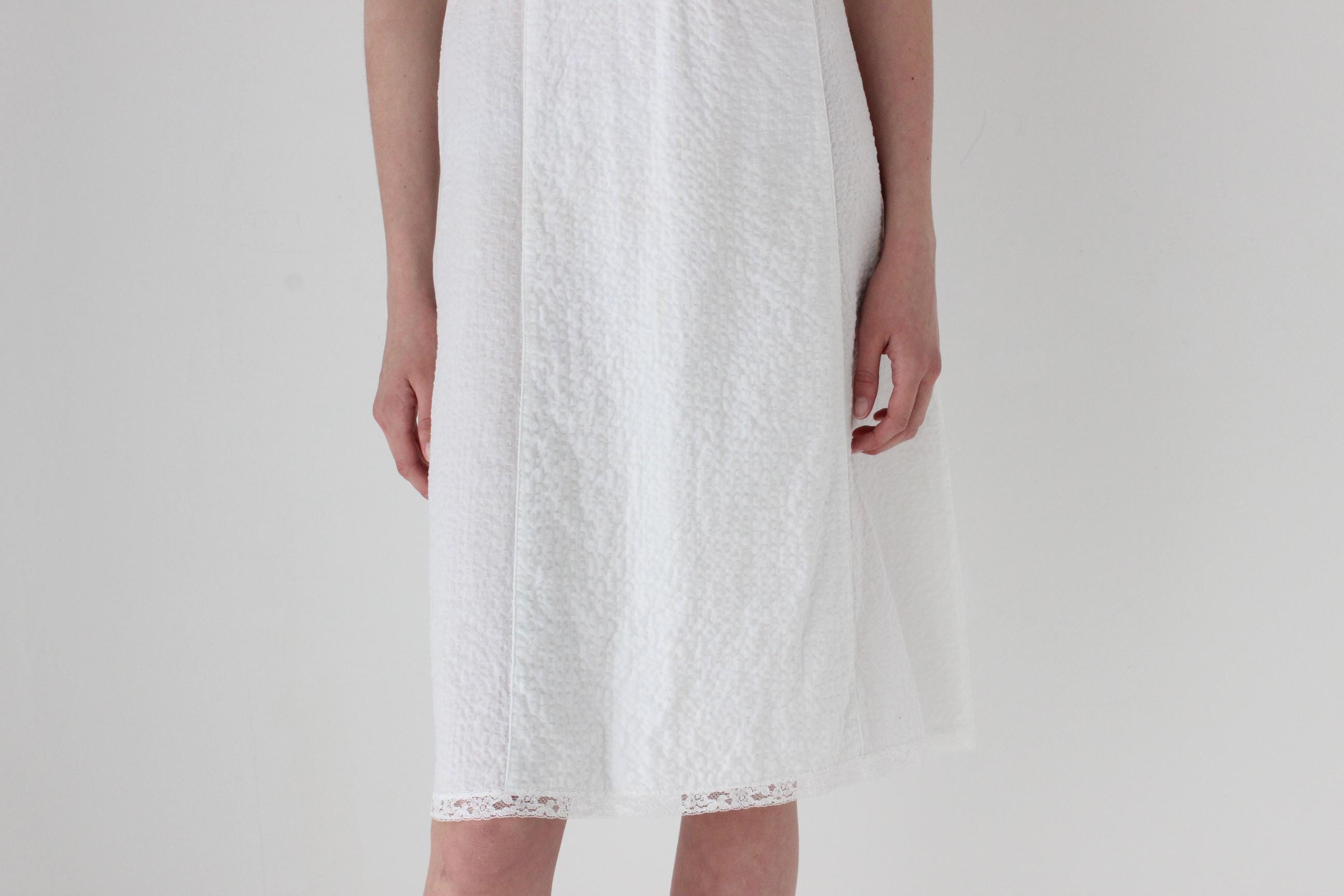 FRENCH COLLECTION 70s Cotton Gauze & Lace Parisian Summer Dress