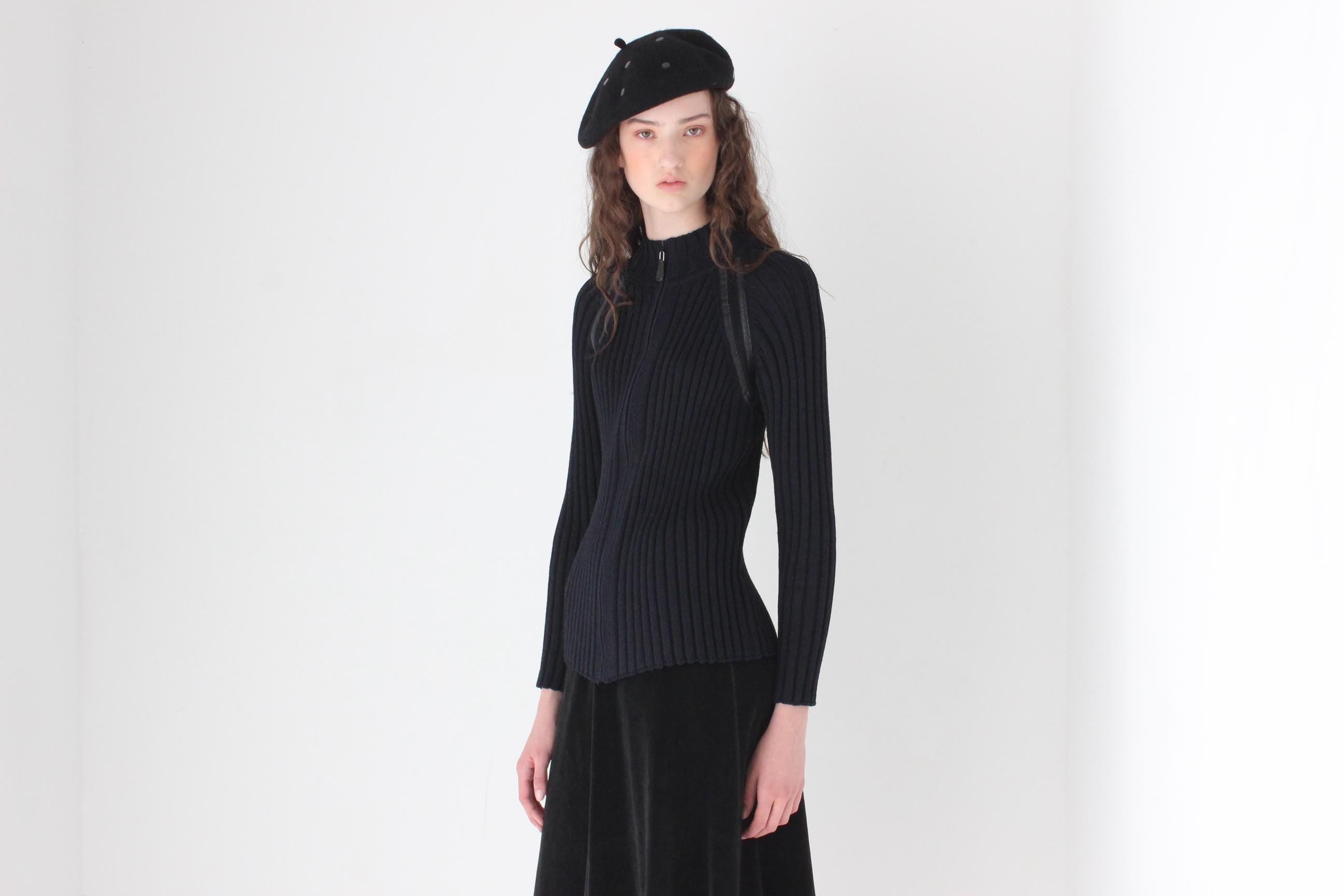 FRENCH COLLECTION 90s St John Sport Luxury Ribbed Zip Front Knit