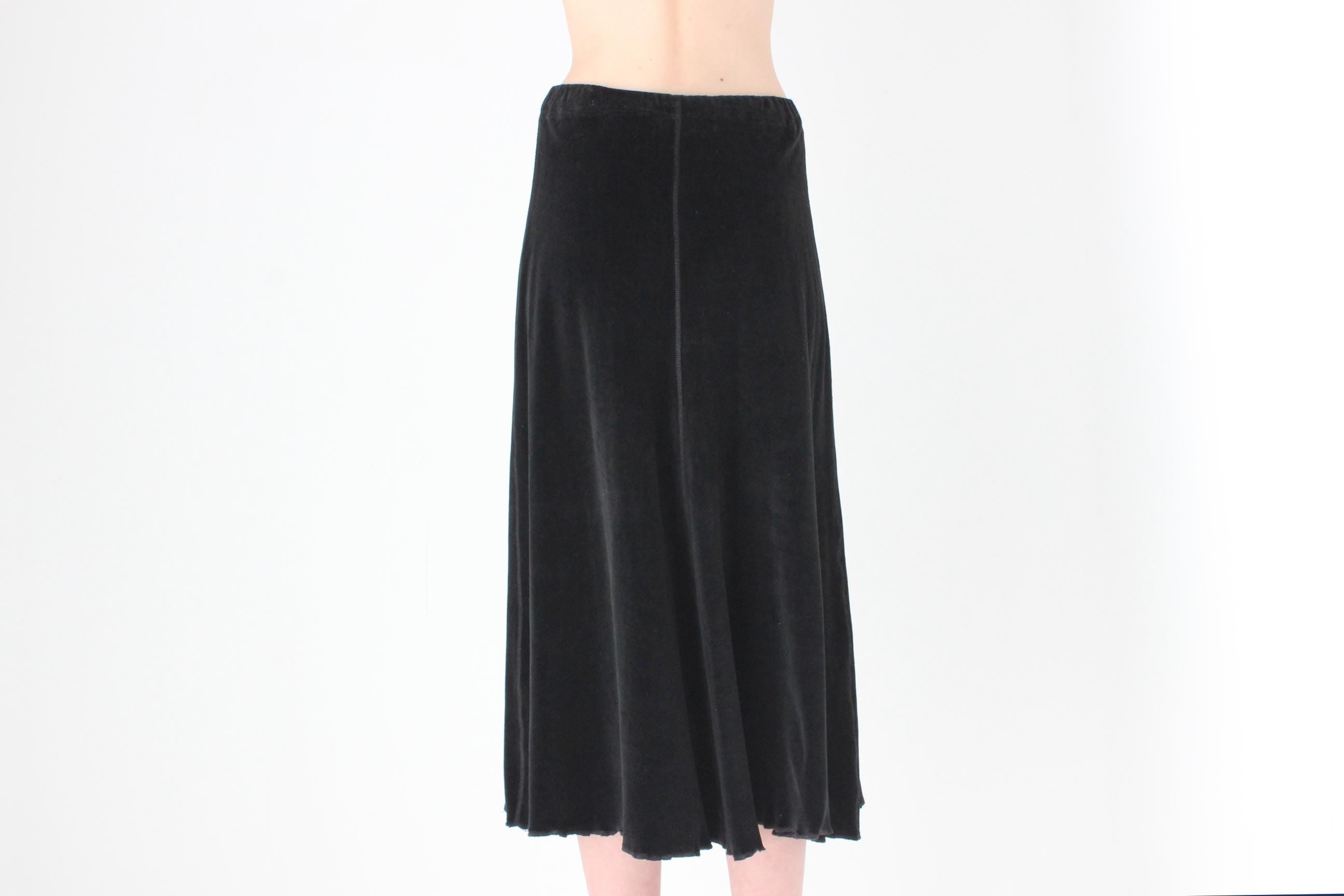 FRENCH COLLECTION 80s Sonia Rykiel Minimal Velour Midi Skirt