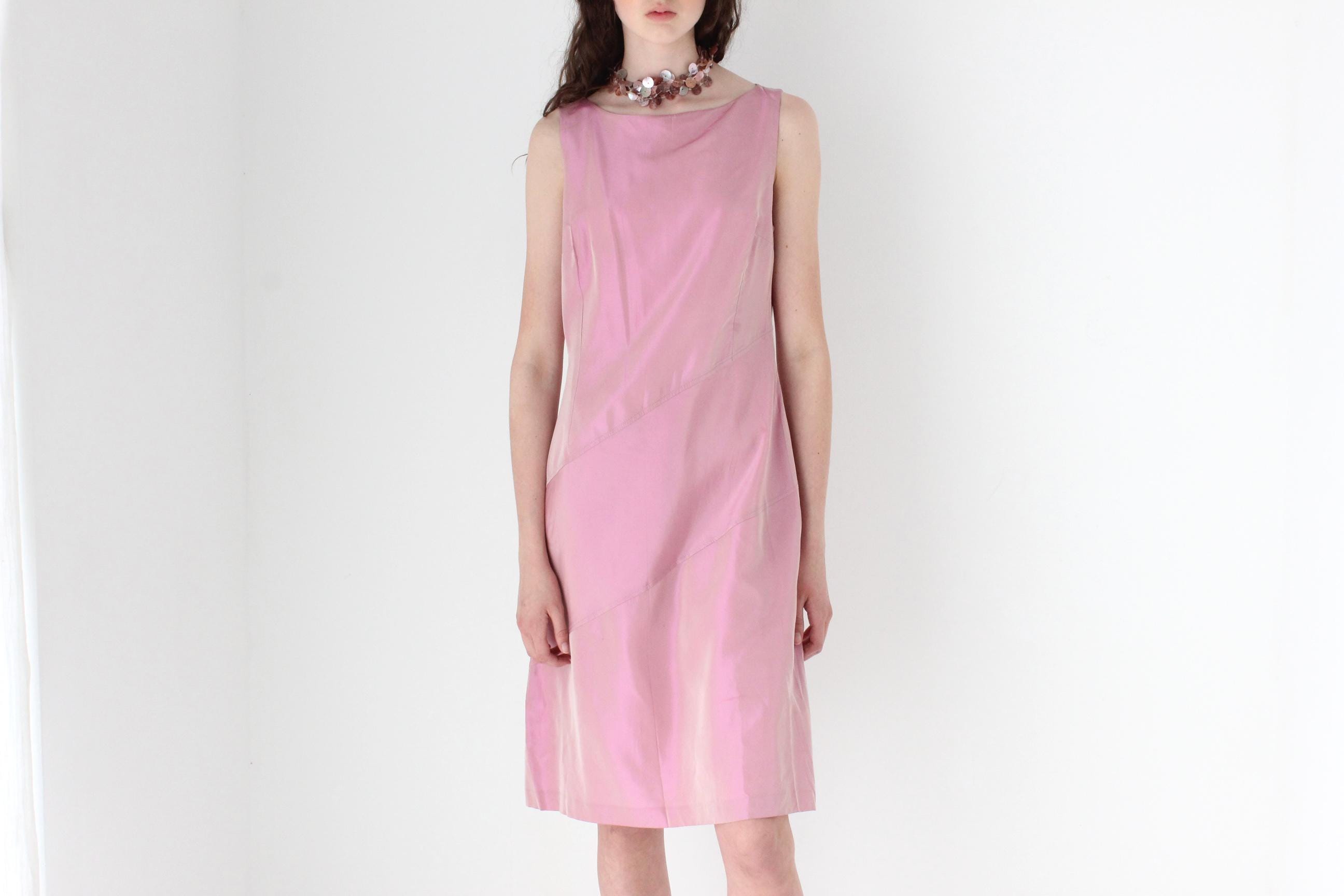 FRENCH COLLECTION 90s Iridescent Bateau Neck Dress