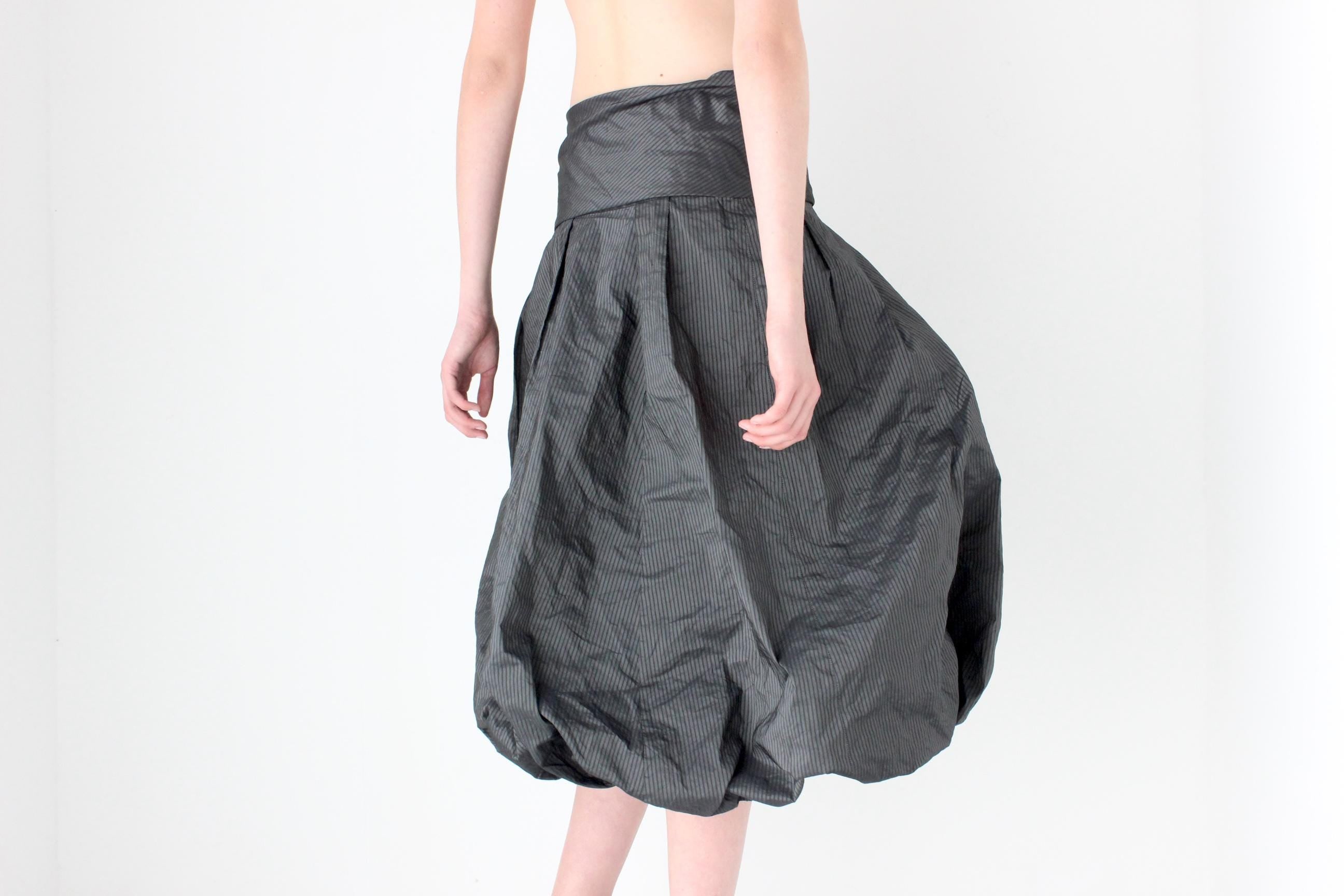 FRENCH COLLECTION Y2K Pewter Metallic Sculptural Bubble Skirt