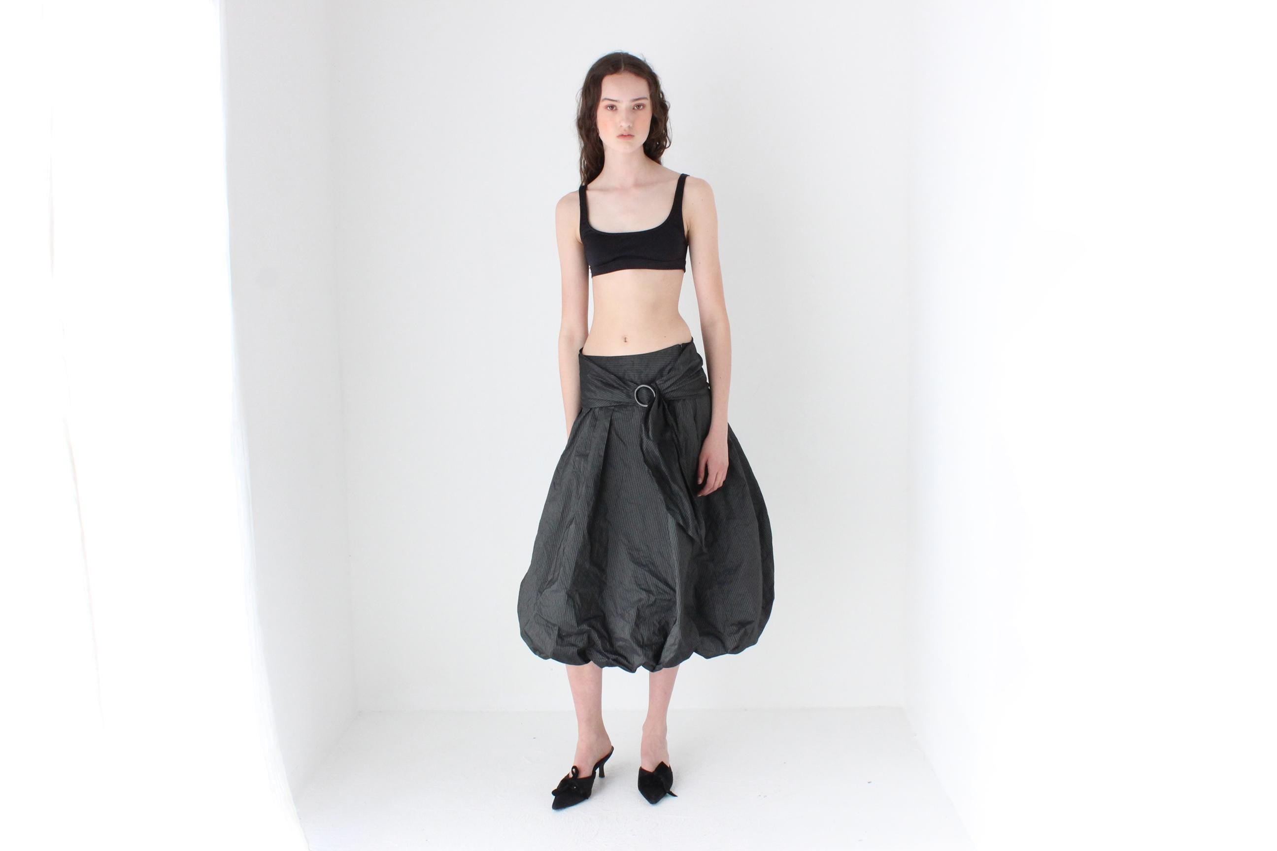 FRENCH COLLECTION Y2K Pewter Metallic Sculptural Bubble Skirt
