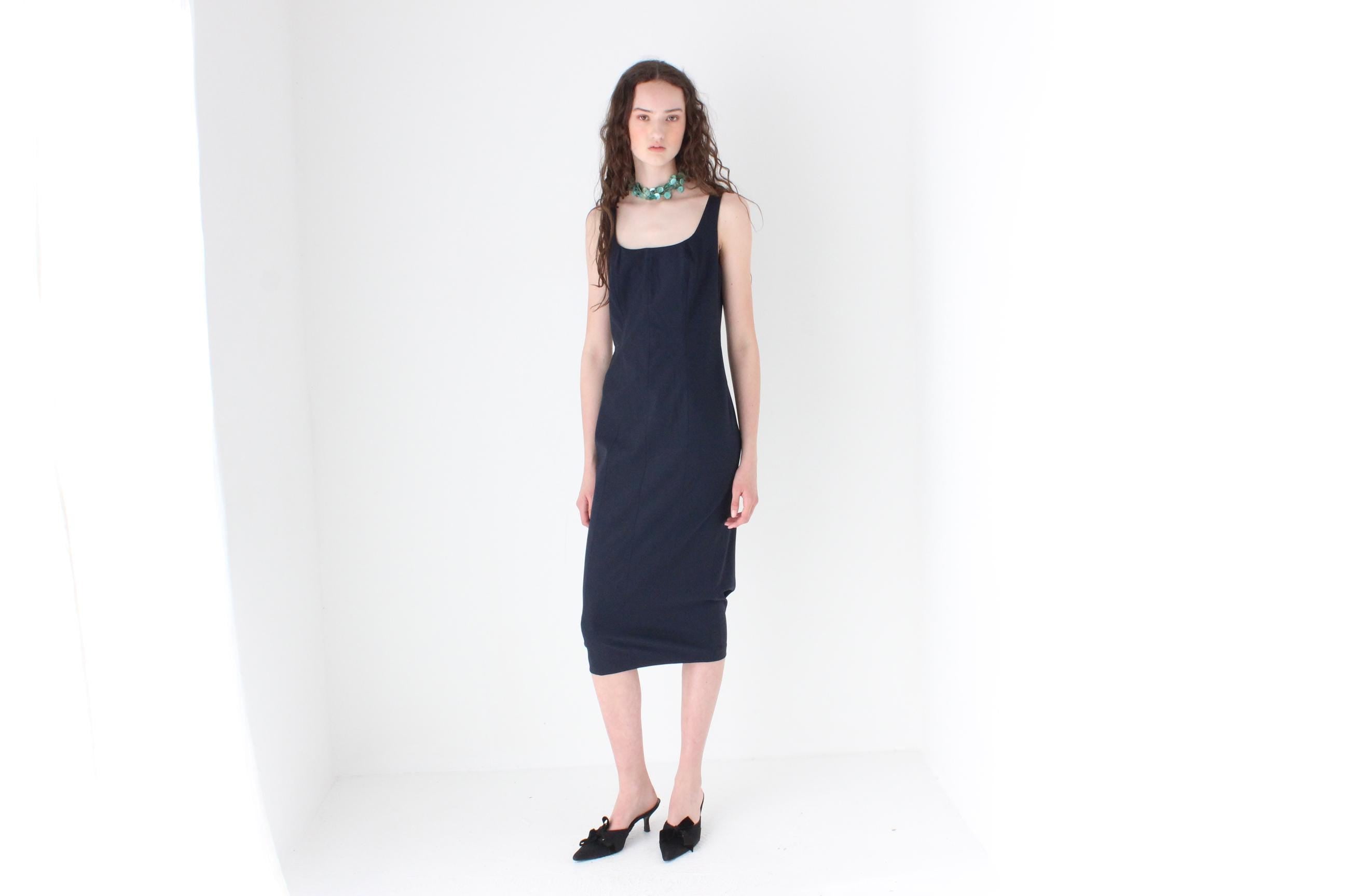 FRENCH COLLECTION 2000s Christian Lacroix Midnight Scuba Scoop Neck Dress