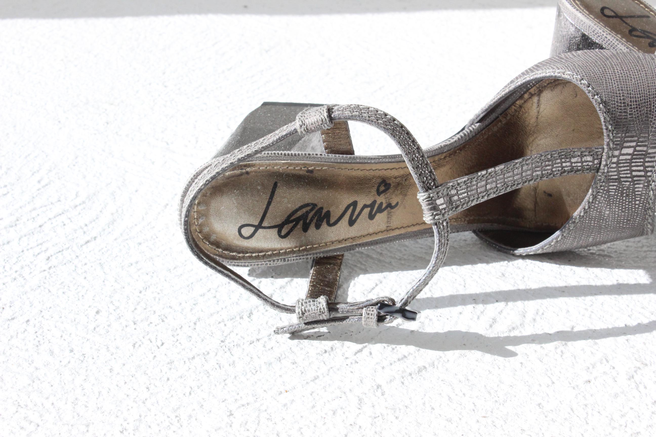 FRENCH COLLECTION 2000s Lanvin Metallic Disco Sandals ~ Euro 39
