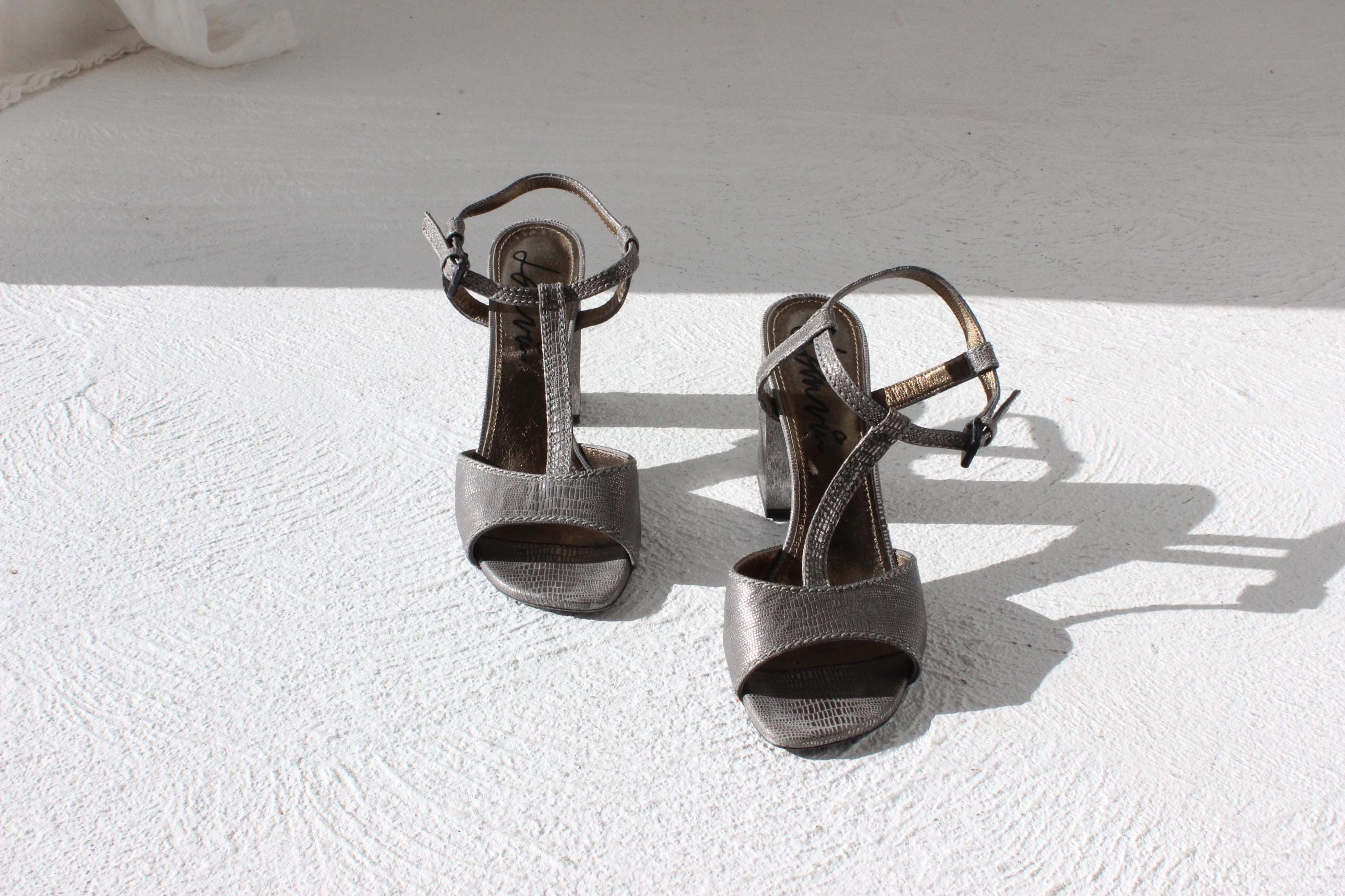 FRENCH COLLECTION 2000s Lanvin Metallic Disco Sandals ~ Euro 39