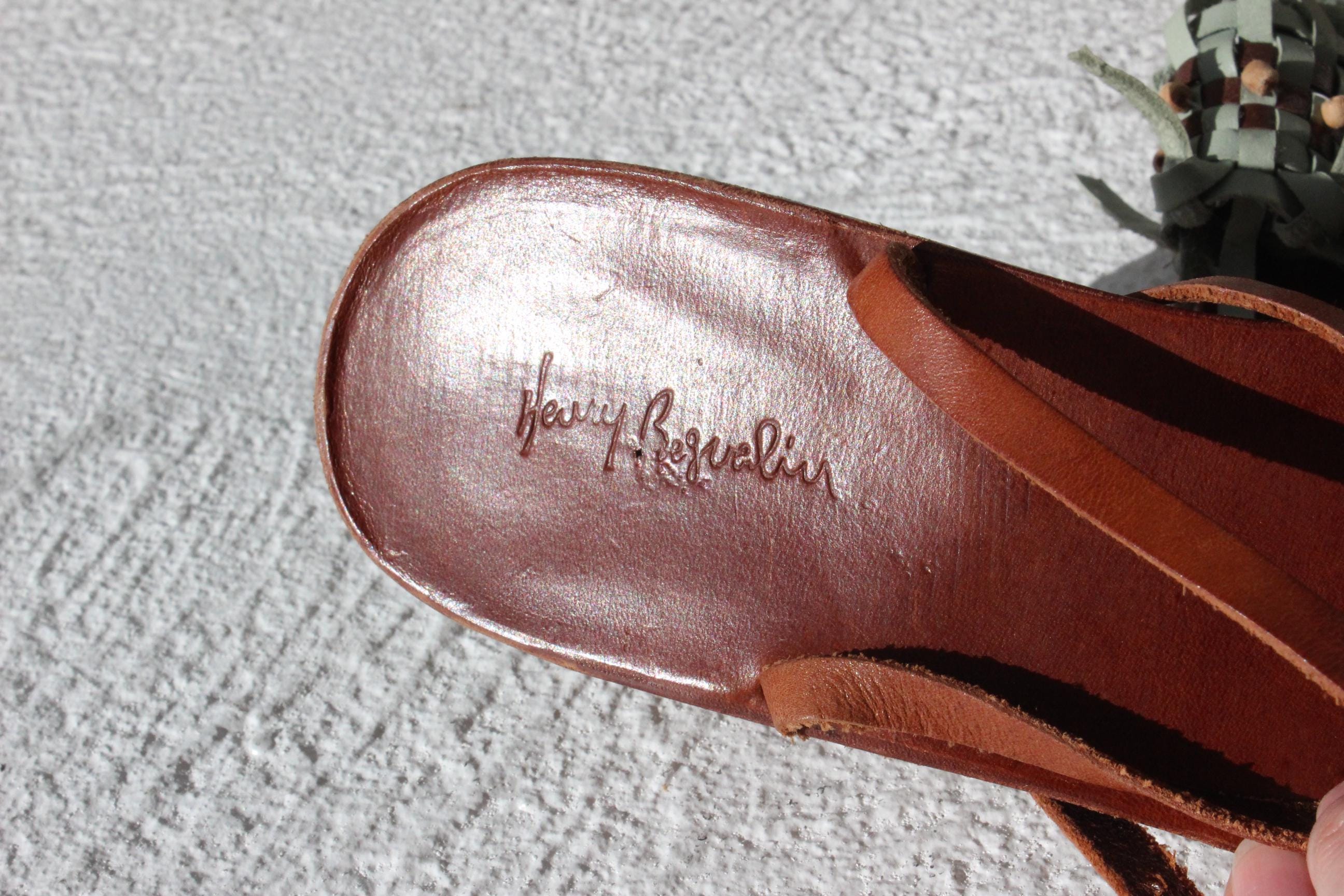 FRENCH COLLECTION Y2K Handmade Italian Leather Sandal Heels ~ Euro 39