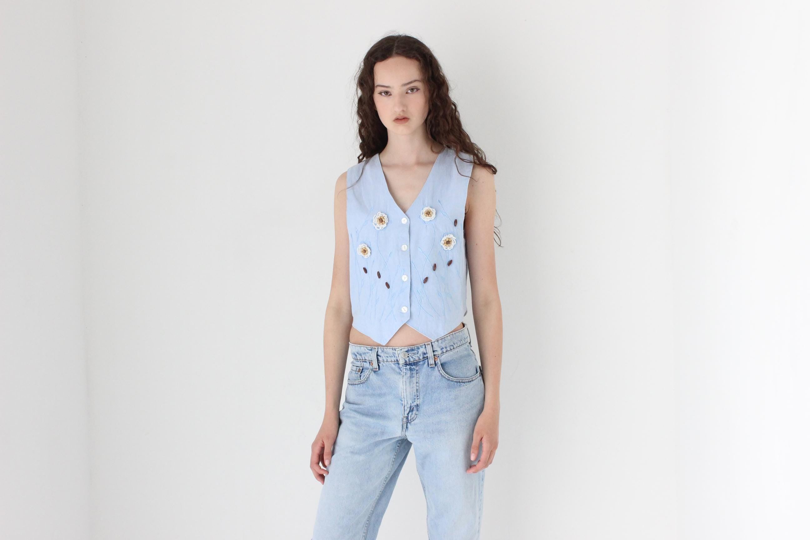 FRENCH COLLECTION 80s 'St Tropez' Waistcoat Top