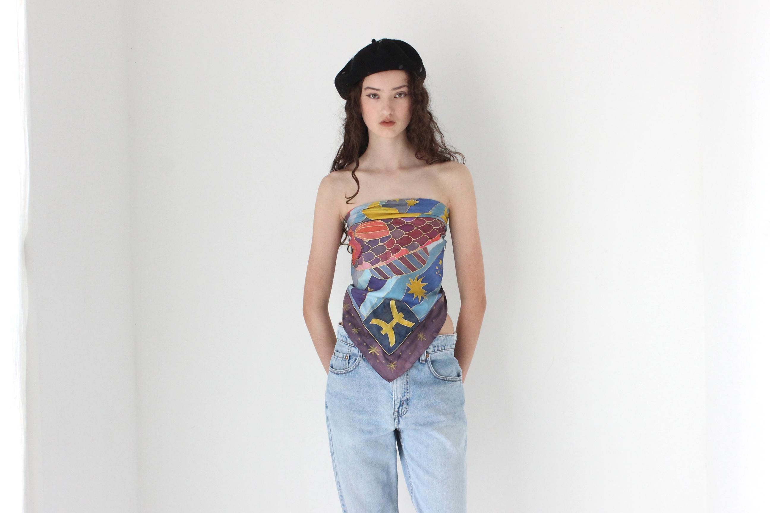 FRENCH COLLECTION 90s PISCES Celestial Silk Scarf