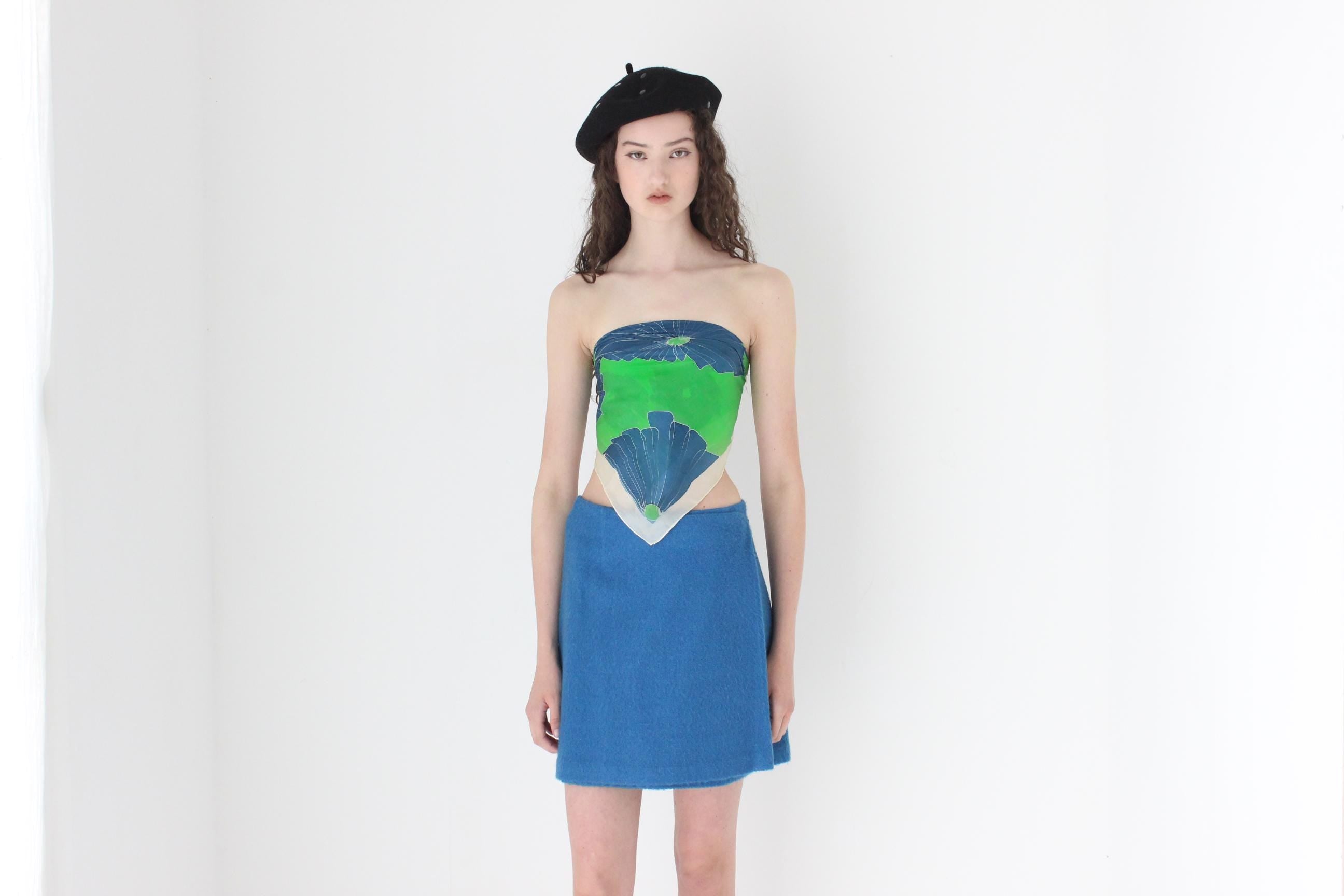 FRENCH COLLECTION 80s Modernist Silk Scarf