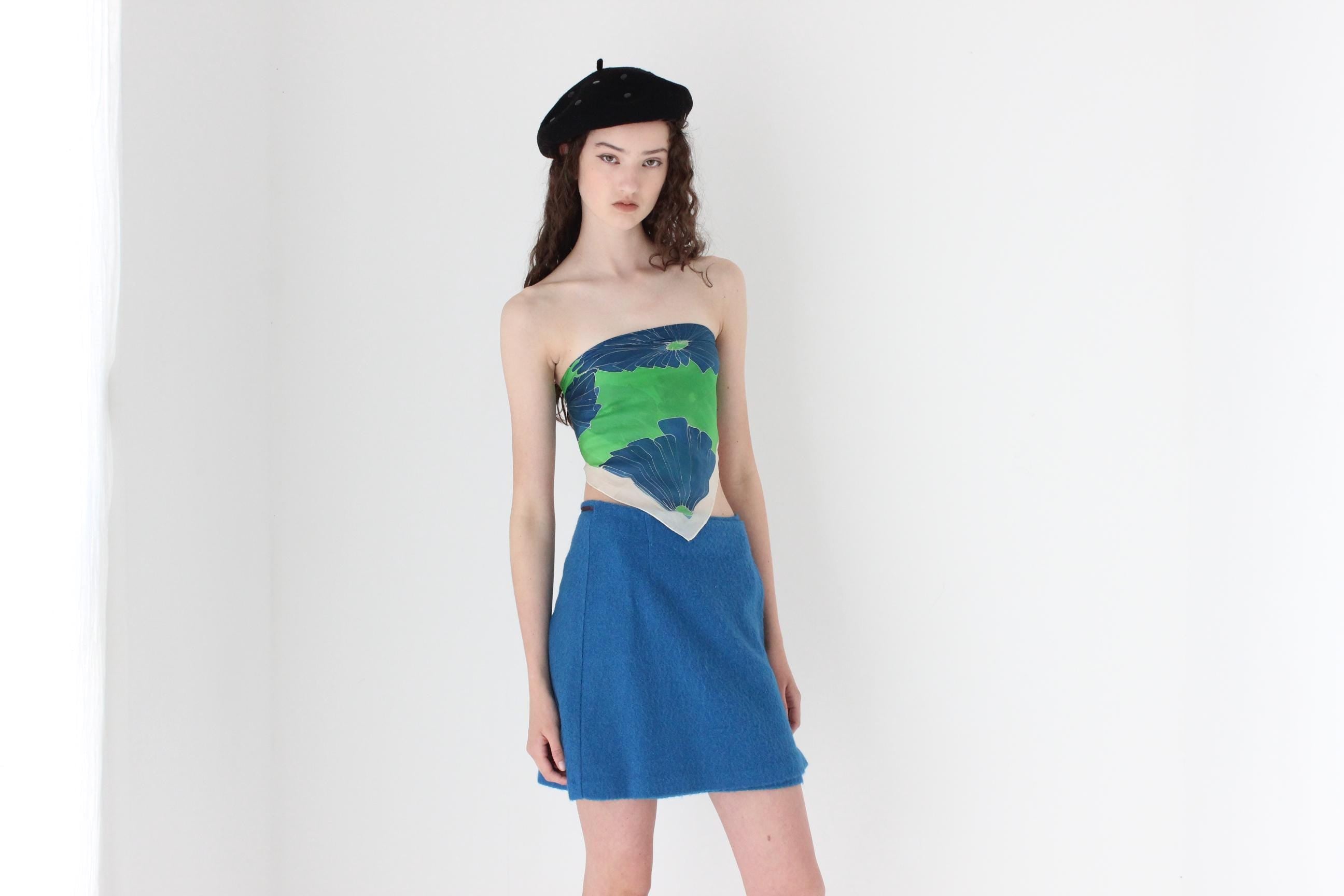 FRENCH COLLECTION 80s Modernist Silk Scarf