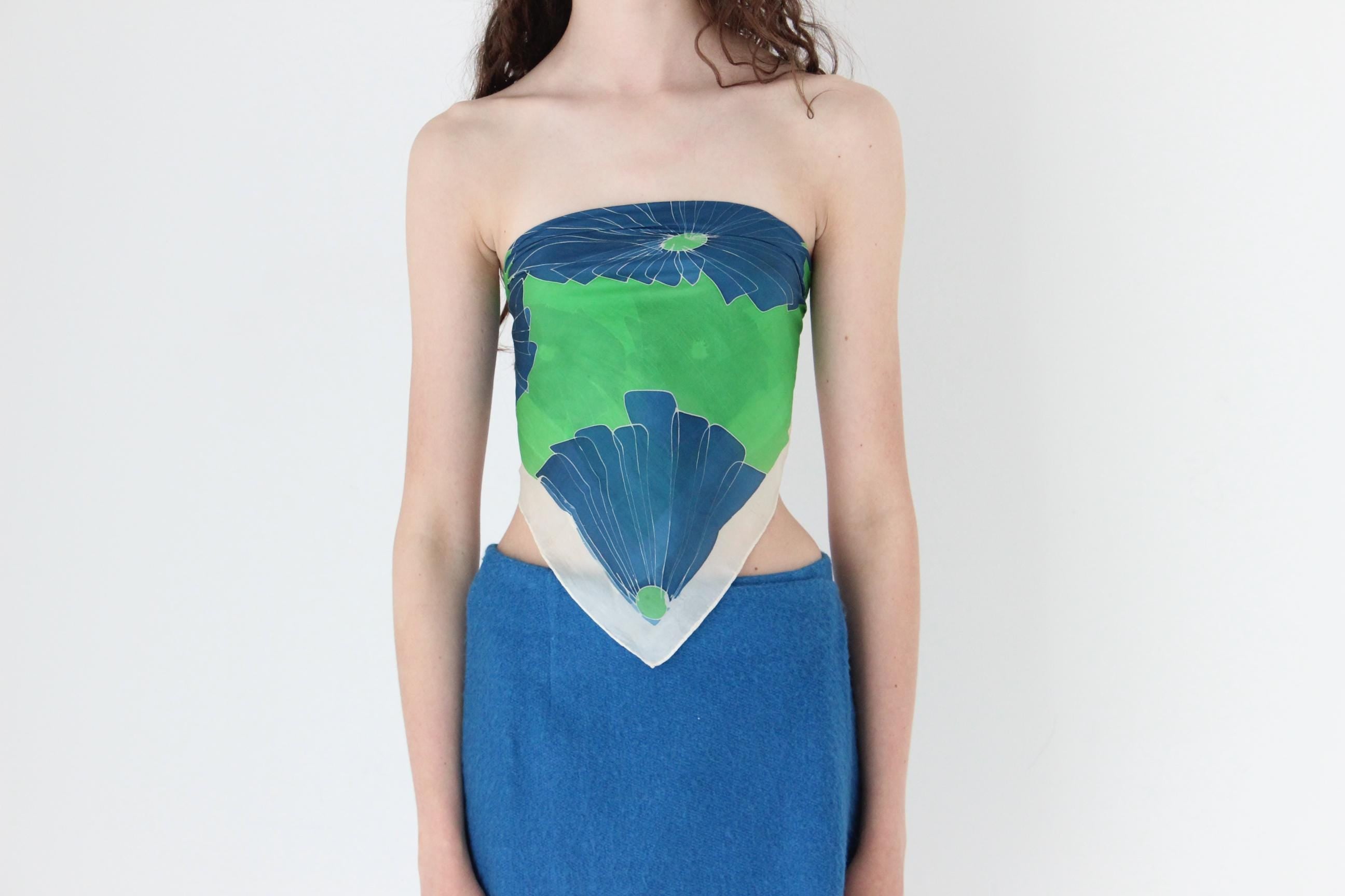 FRENCH COLLECTION 80s Modernist Silk Scarf