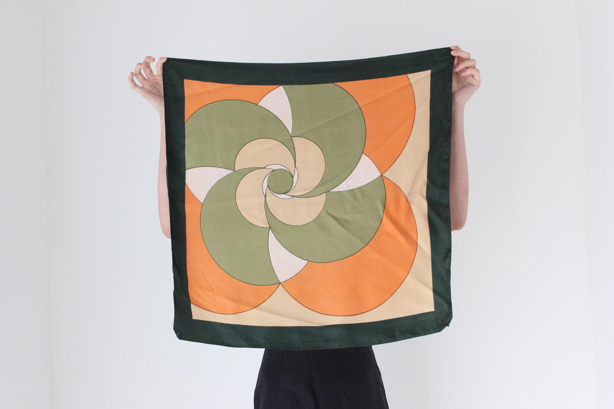 FRENCH COLLECTION 80s Modernist Silk Scarf