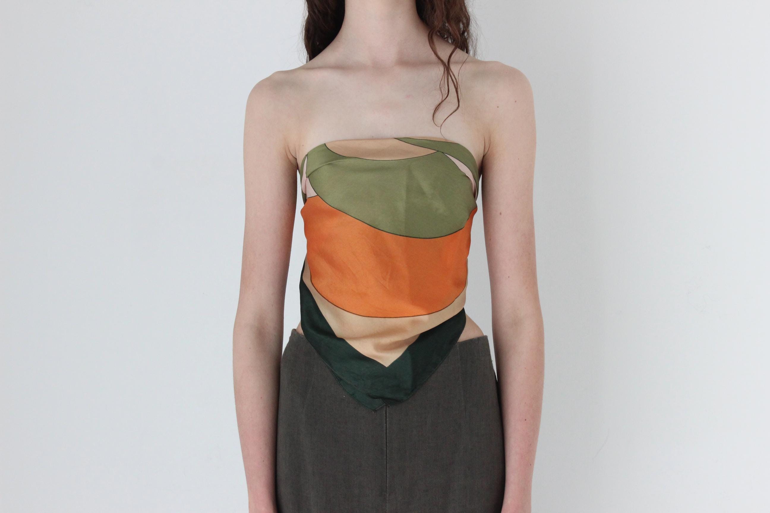 FRENCH COLLECTION 80s Modernist Silk Scarf