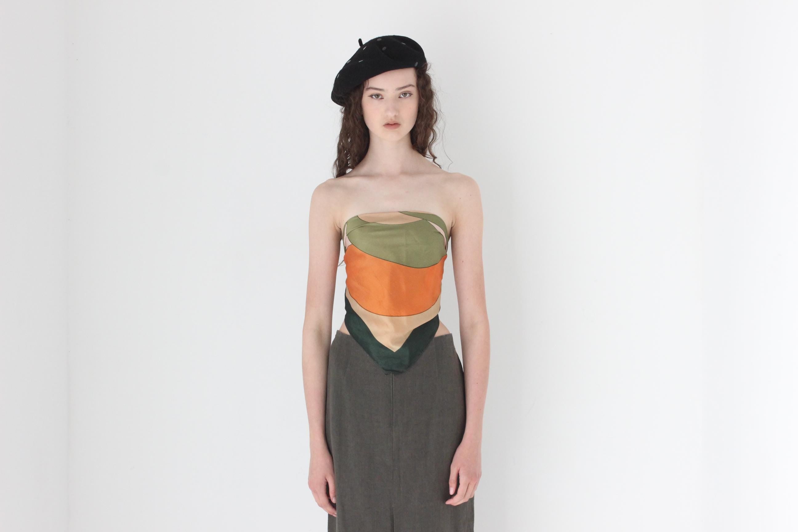 FRENCH COLLECTION 80s Modernist Silk Scarf