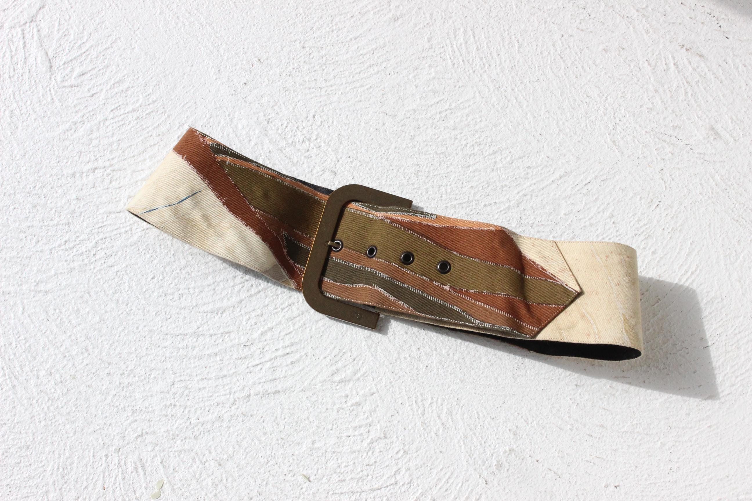 FRENCH COLLECTION Christian Dior Thick 'Patchwork' Belt