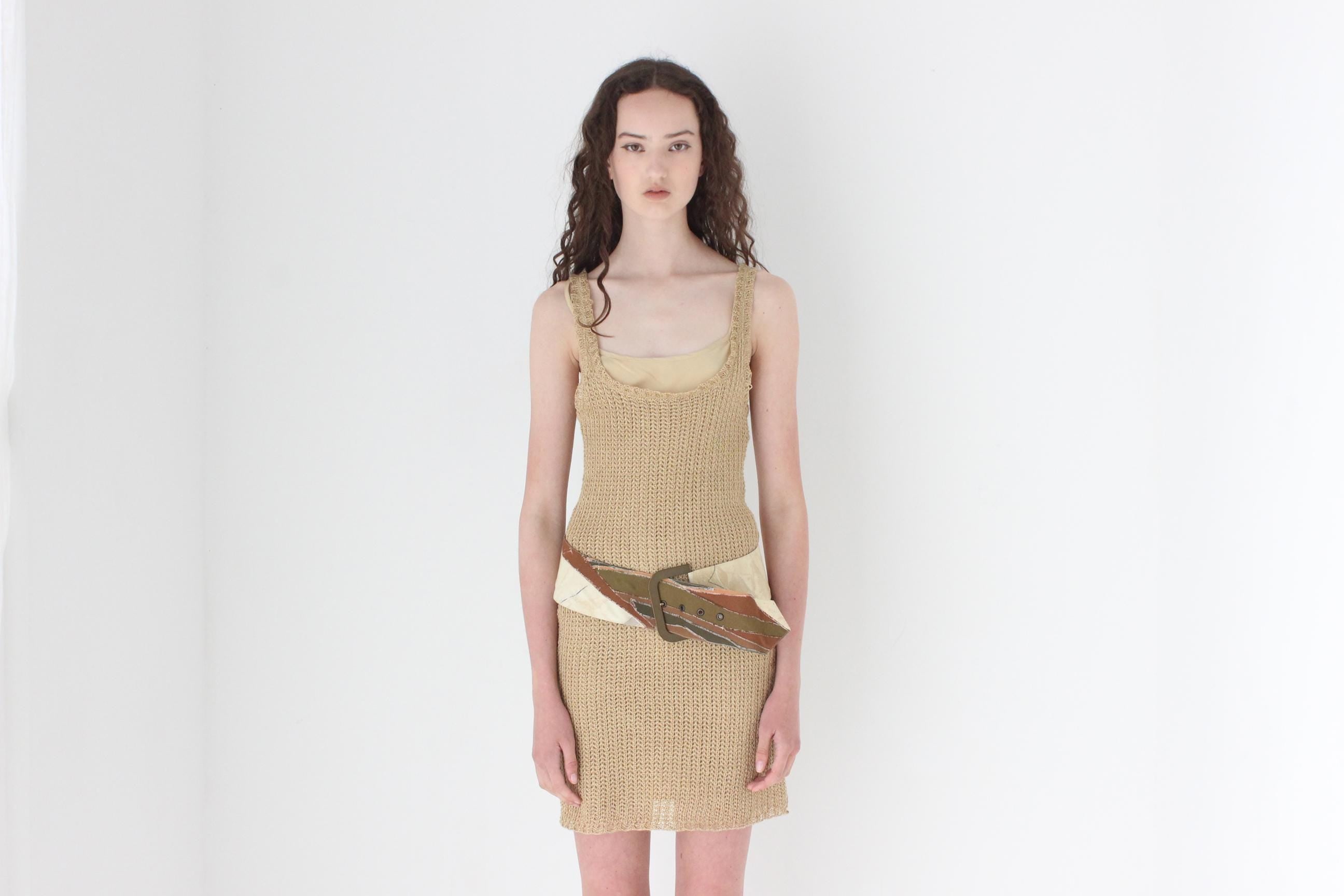 FRENCH COLLECTION Christian Dior Thick 'Patchwork' Belt