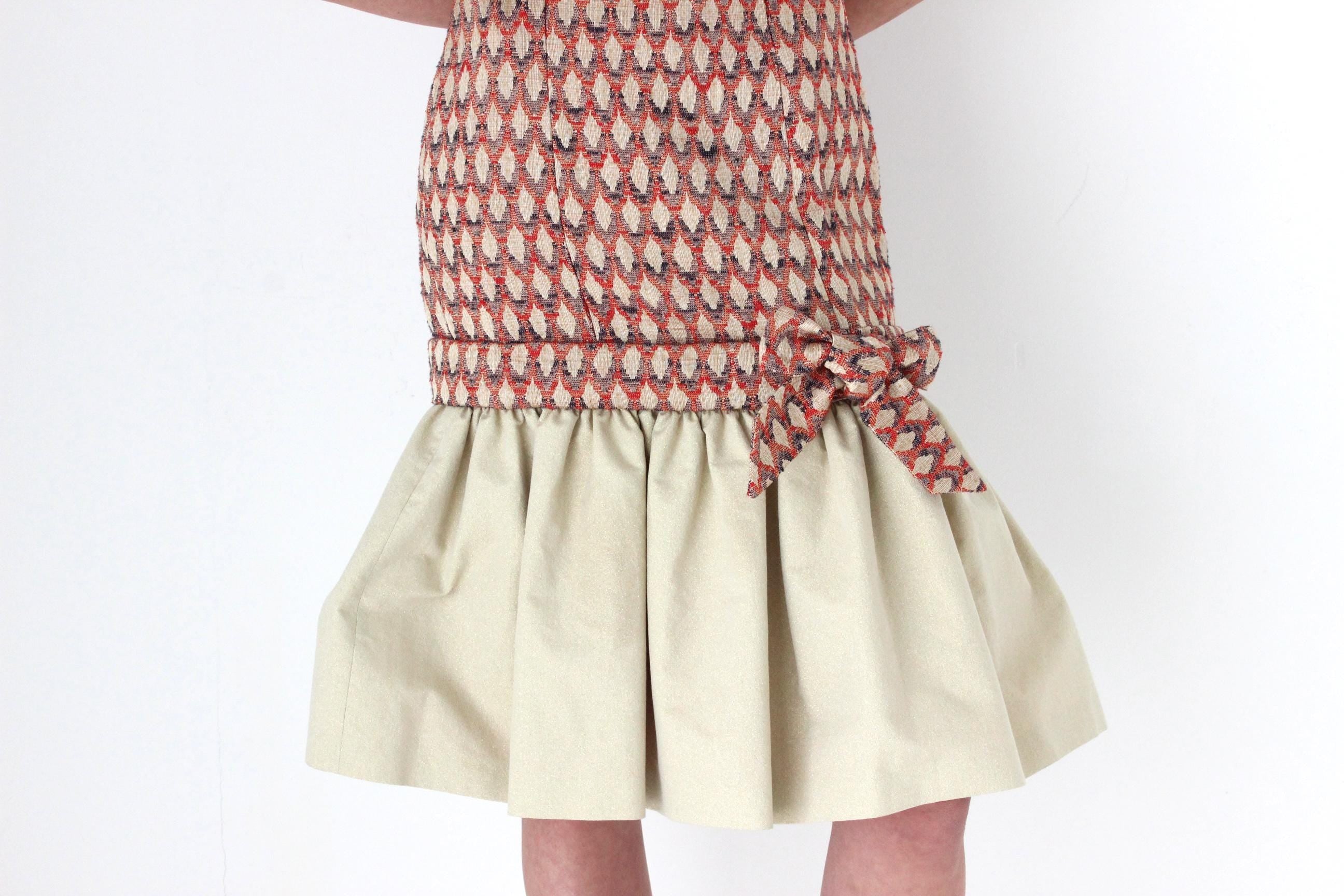 FRENCH COLLECTION 2000s Carolina Herrera Metallic Brocade Party Dress