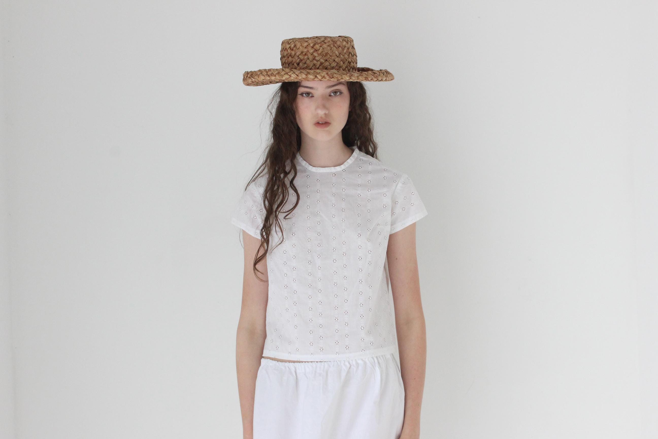 FRENCH COLLECTION Antique Broderie Anglaise Tee Top