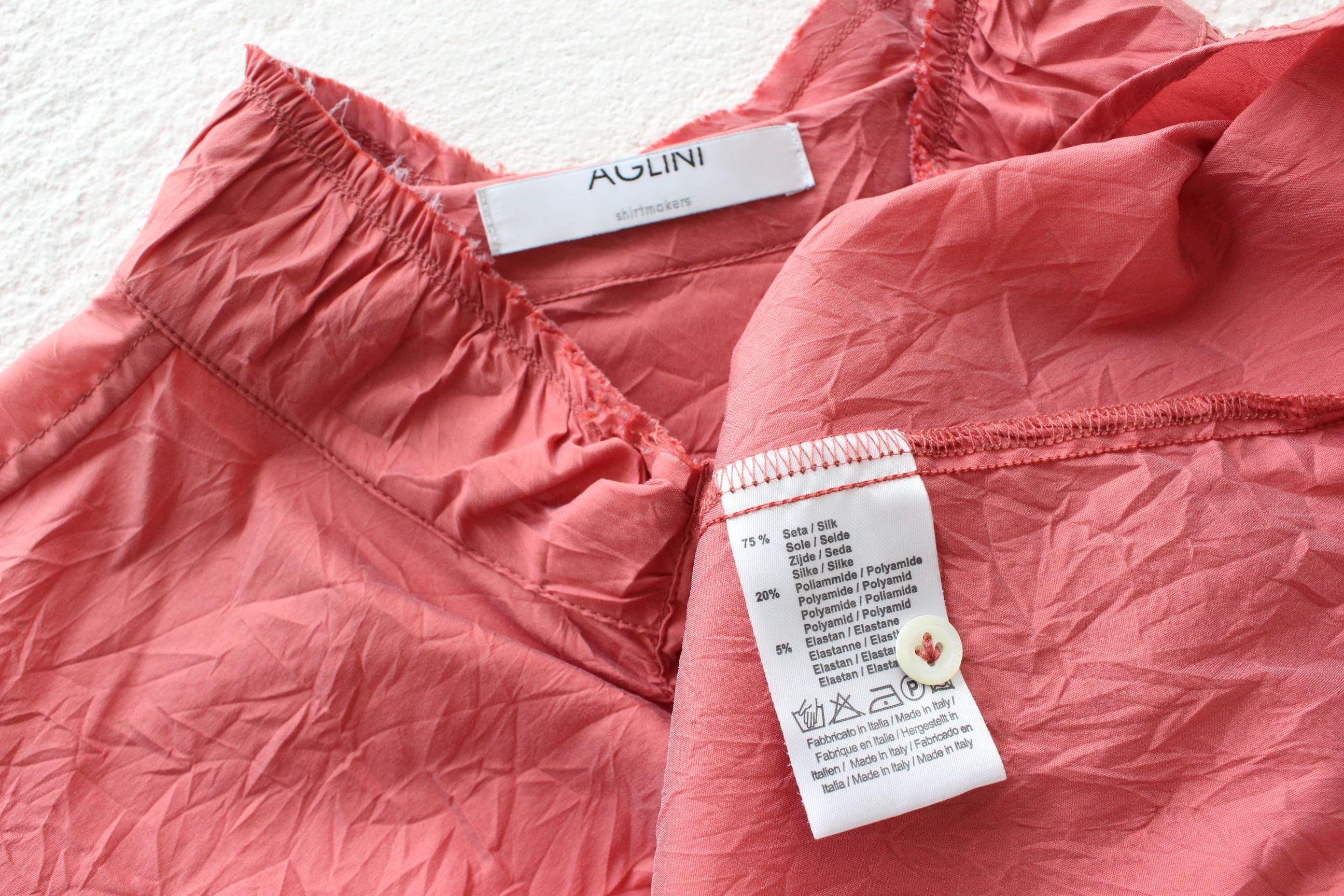 FRENCH COLLECTION 2000s Italian Silk Textural Ruched Blouse