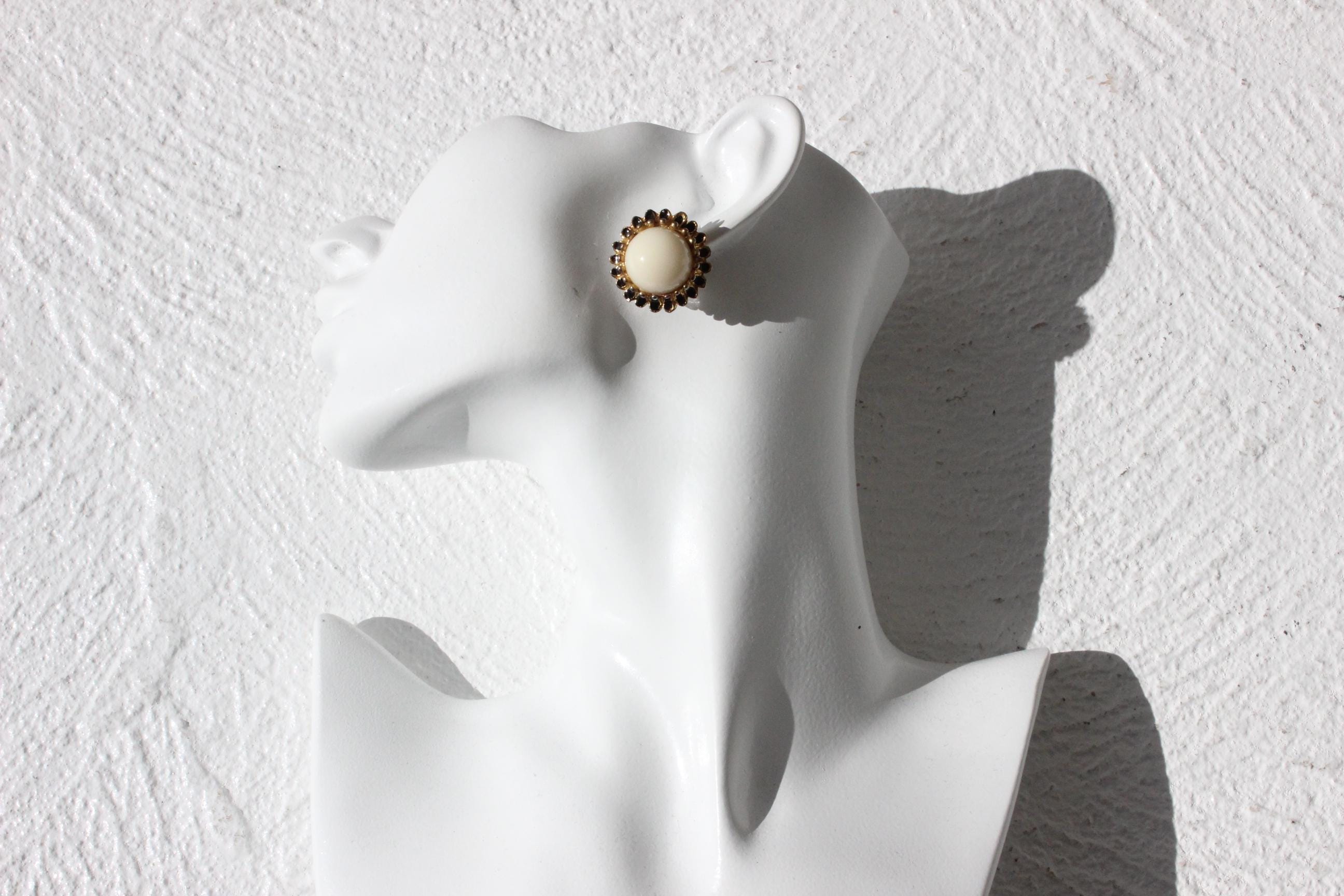 80s Baroque Gold & Ivory Clip Ons